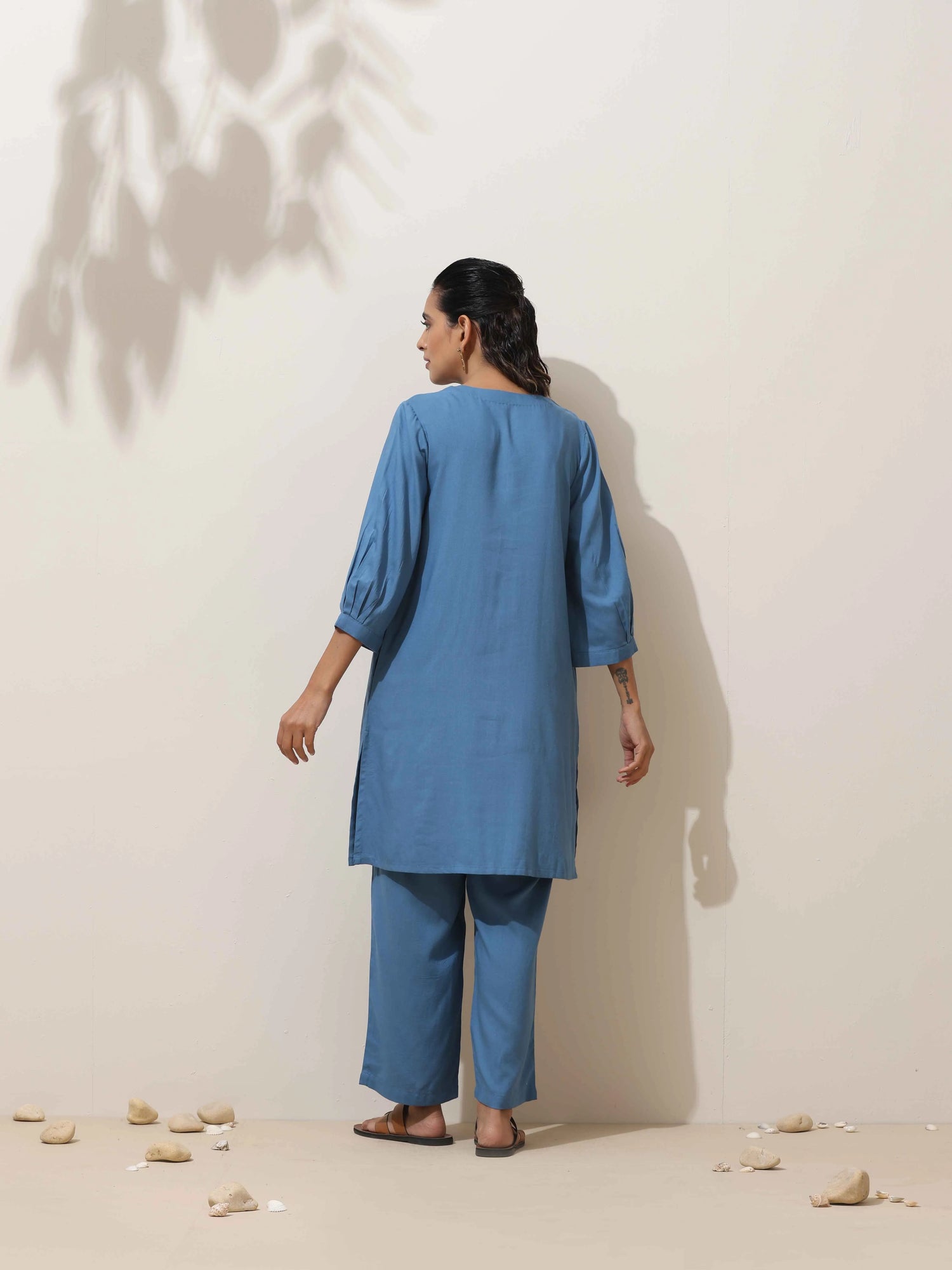 trueBrowns Blue Viscose Co-ord Set