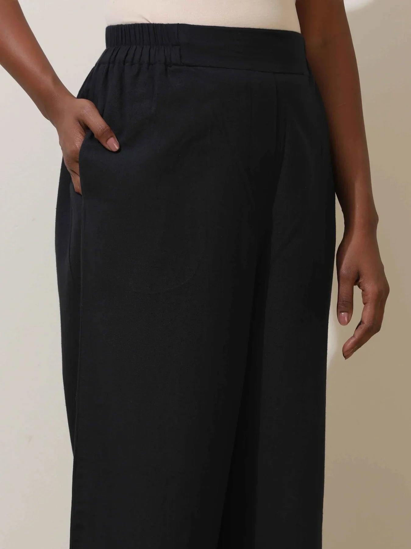 trueBrowns Black Cotton Linen Co-Ord Set