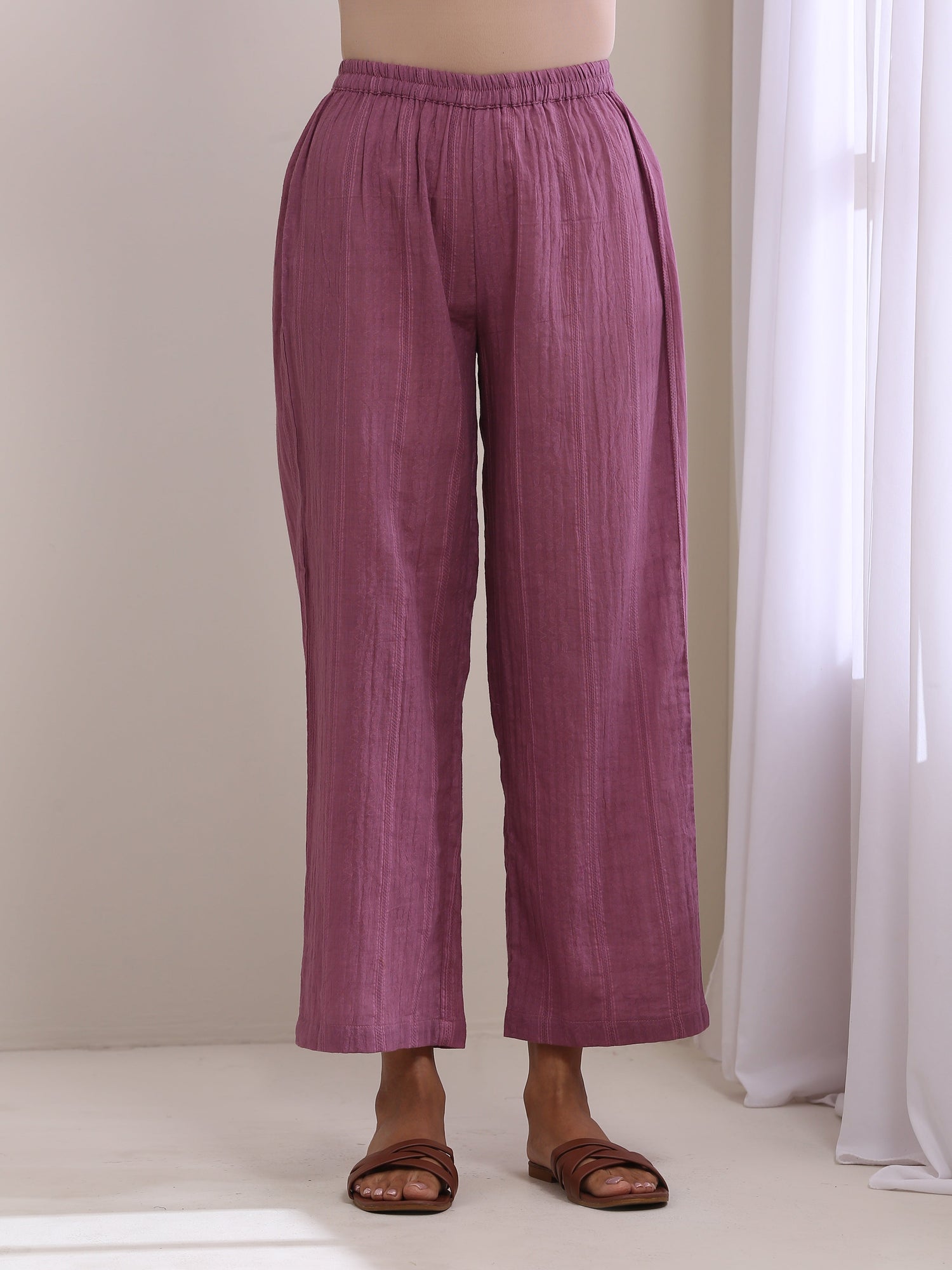 Onion Pink Dobby Angrakha Pant Set