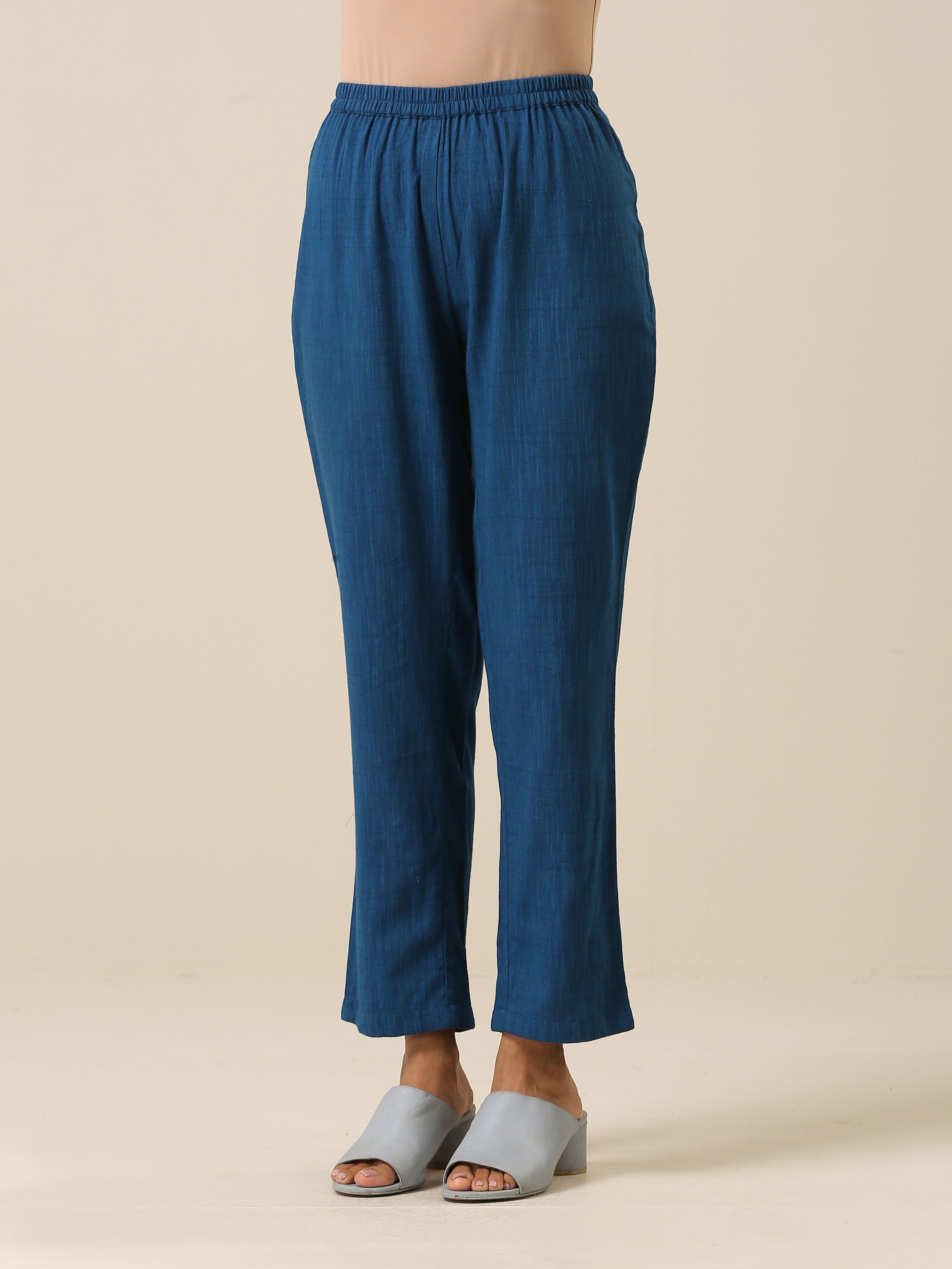 Classic Blue Slub Texture Relax Fit Co-Ord Set