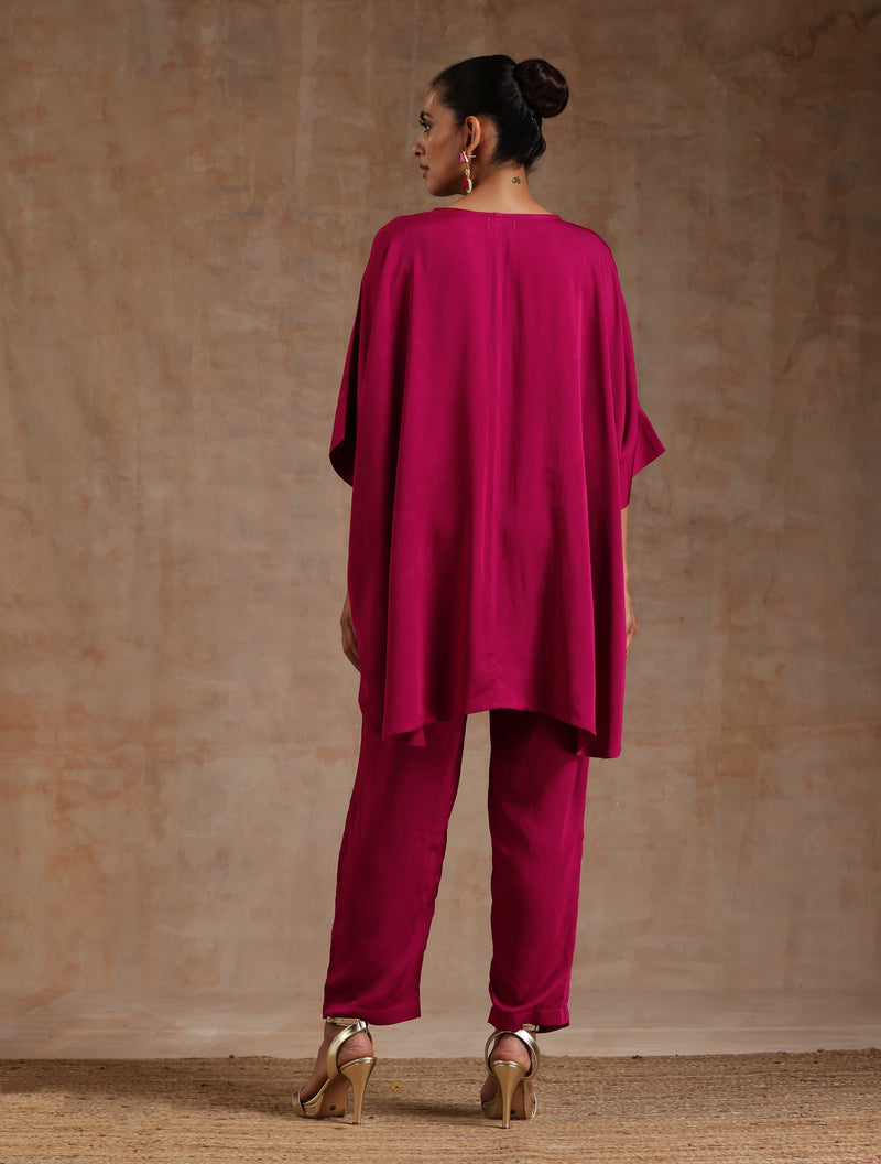 Pink Modal Boxy Fit High-Low Co-Ord Set