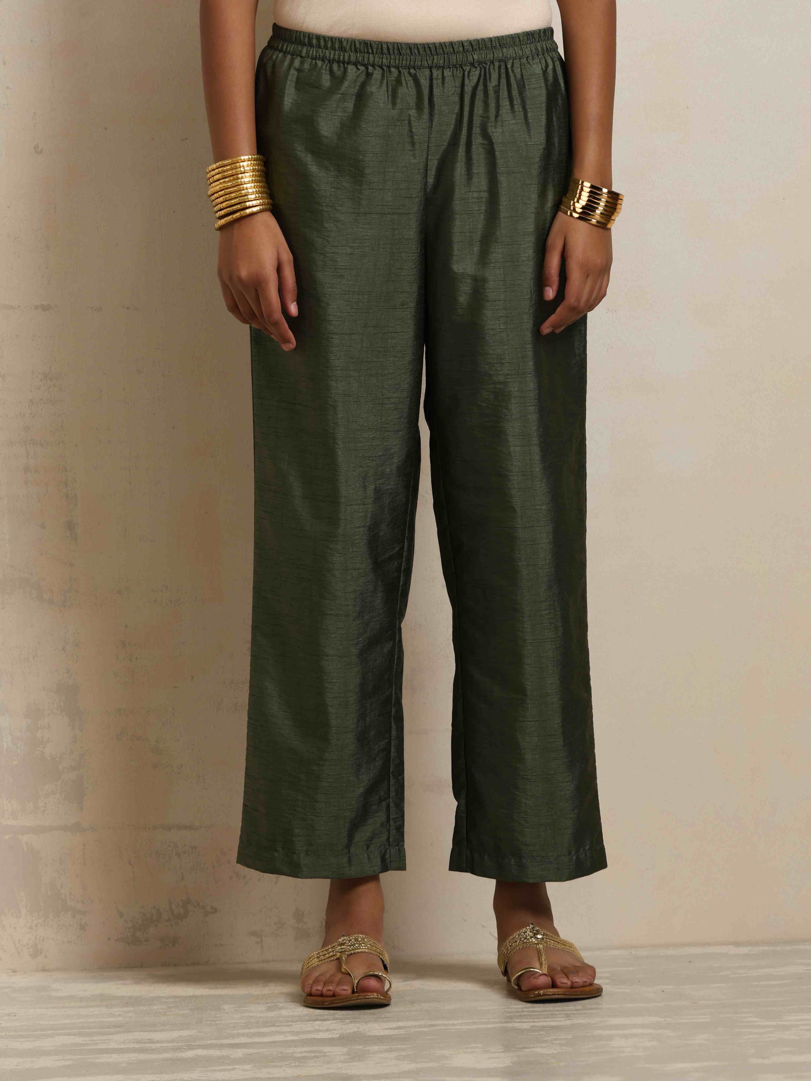 trueBrowns Green Tissue Anarkali Kurta Dupatta Set