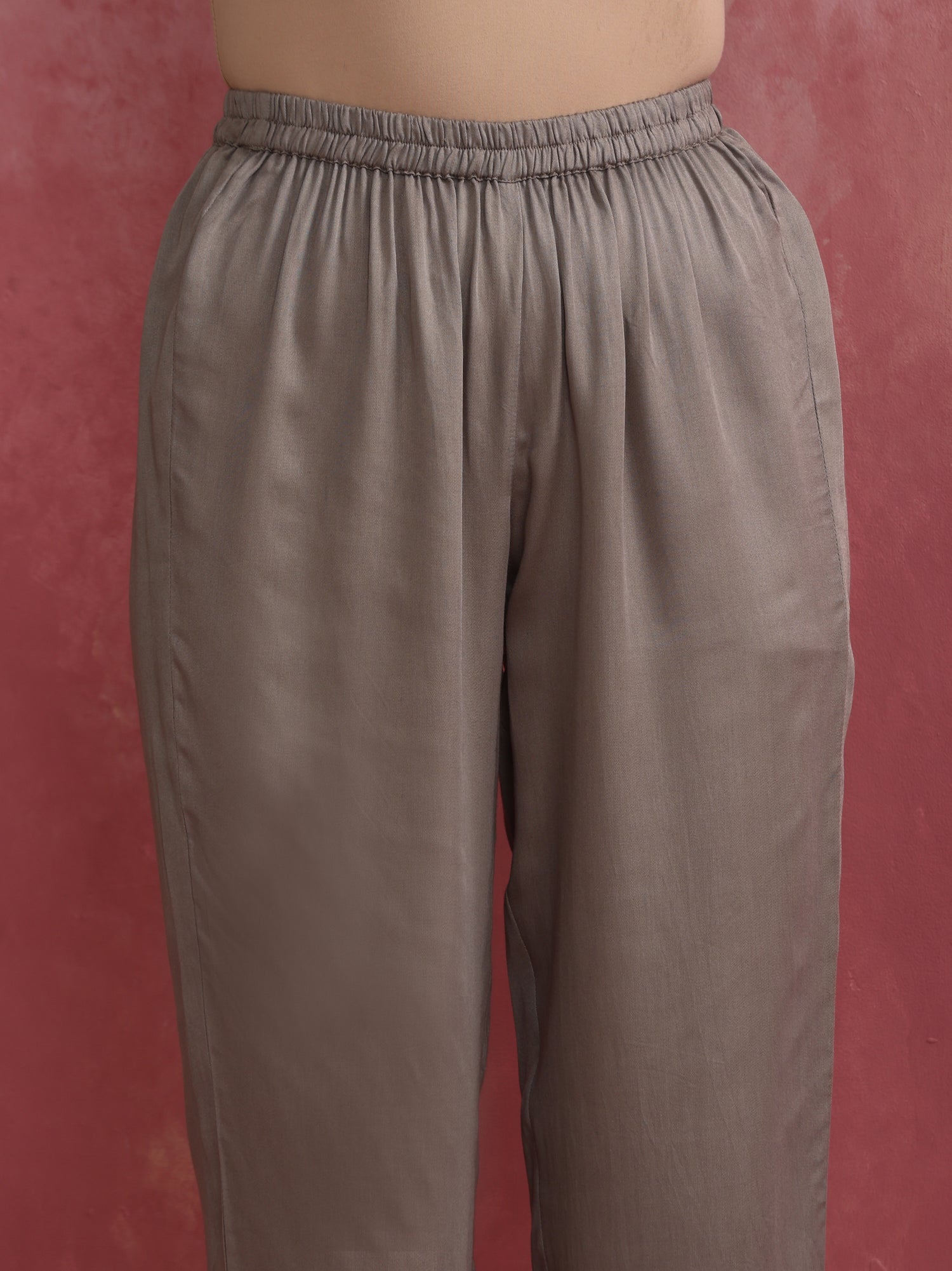trueBrowns Grey High low Kurta Set