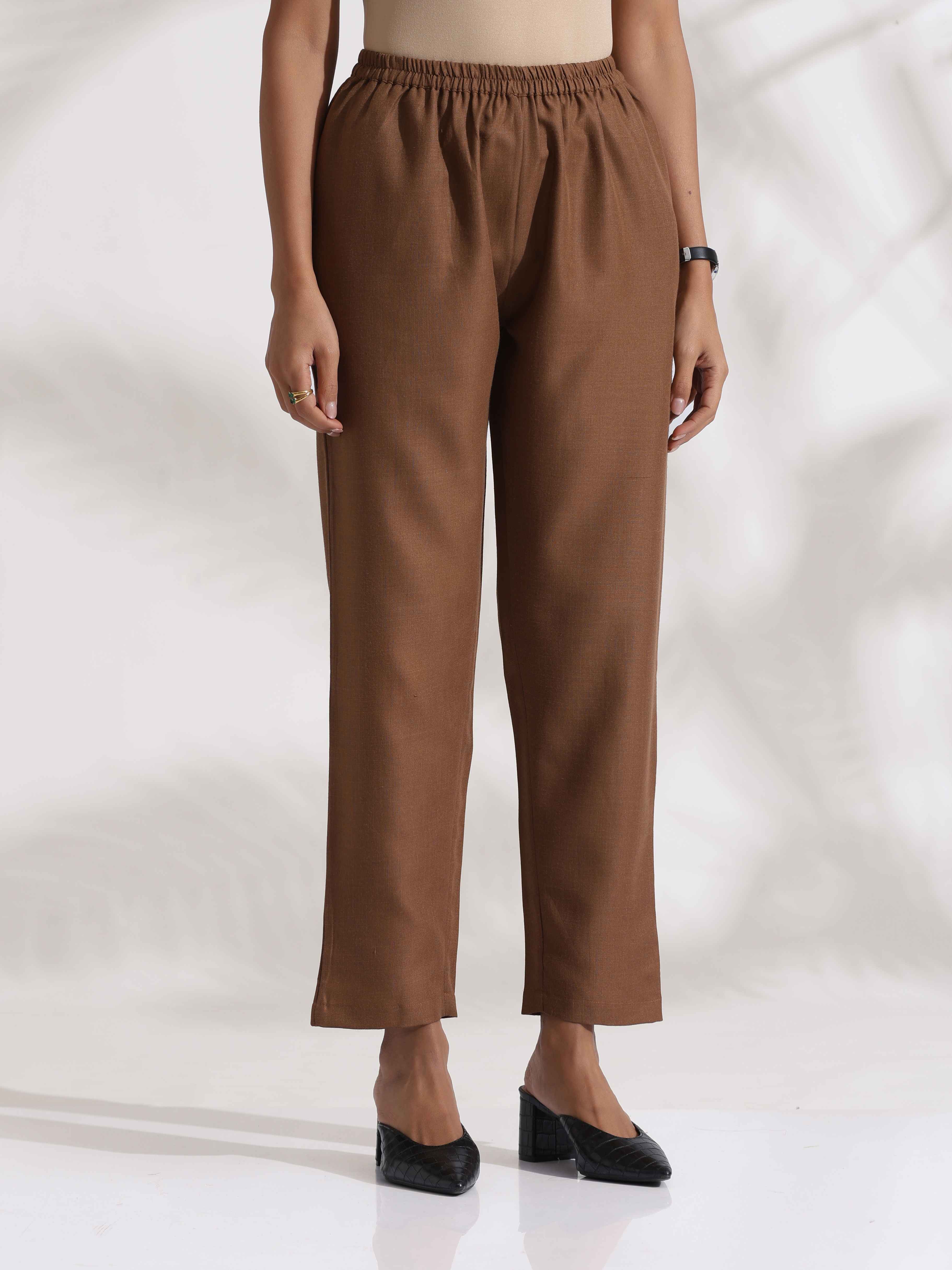 trueBrowns Maroon Slub Highslit Kurta Set