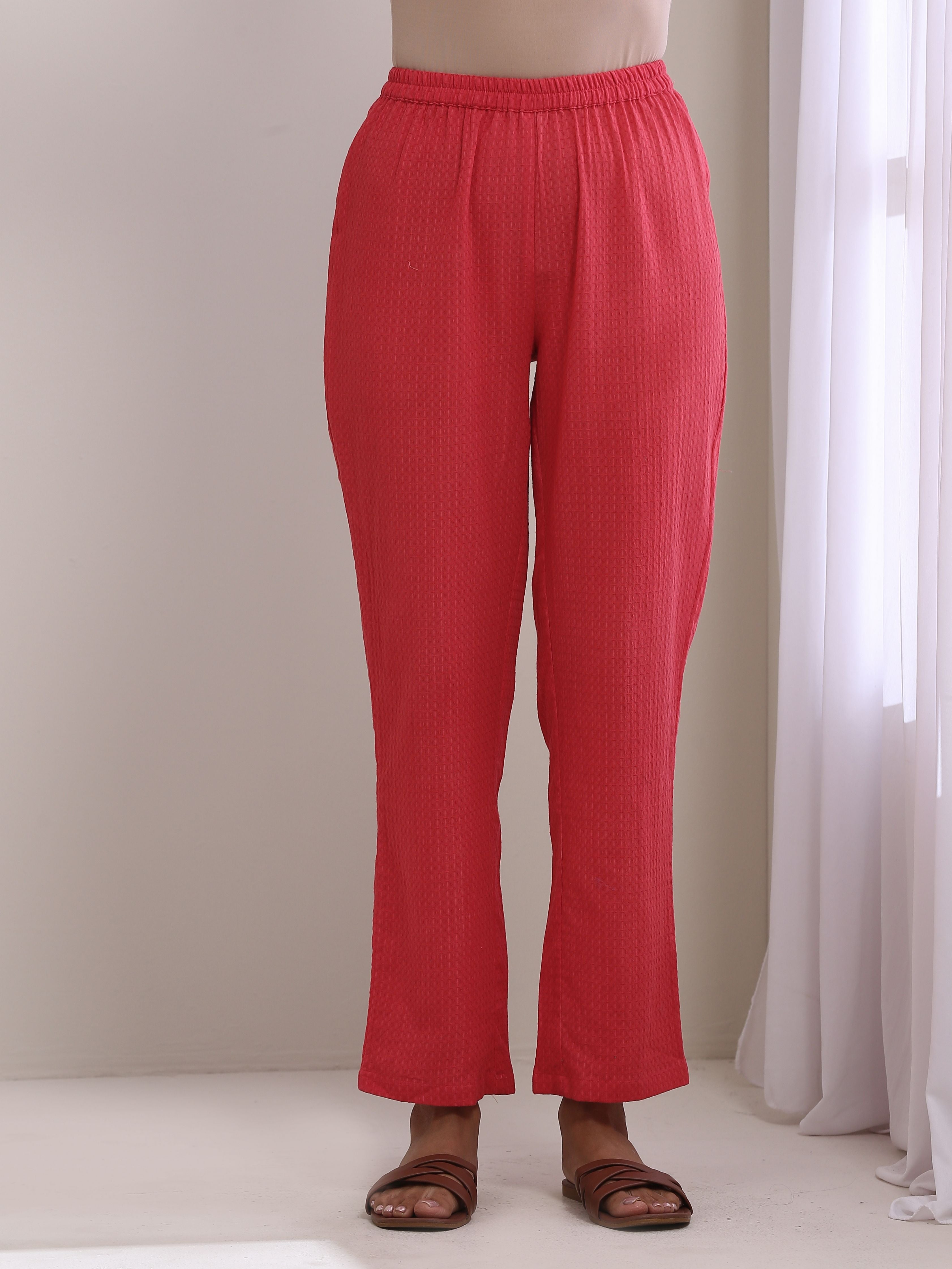 Bright Pink Dobby Boxy Fit High Low Co-Ord Set