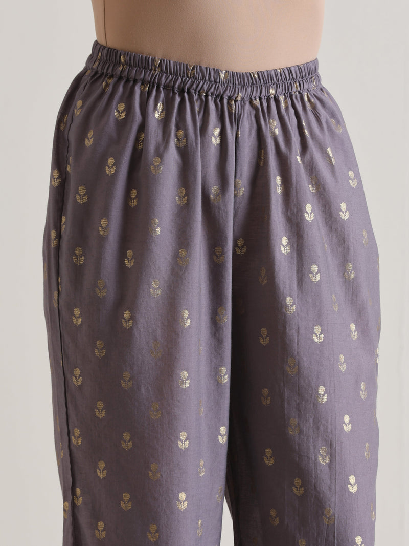 Plum Grey Foil Short Co-Ord Set