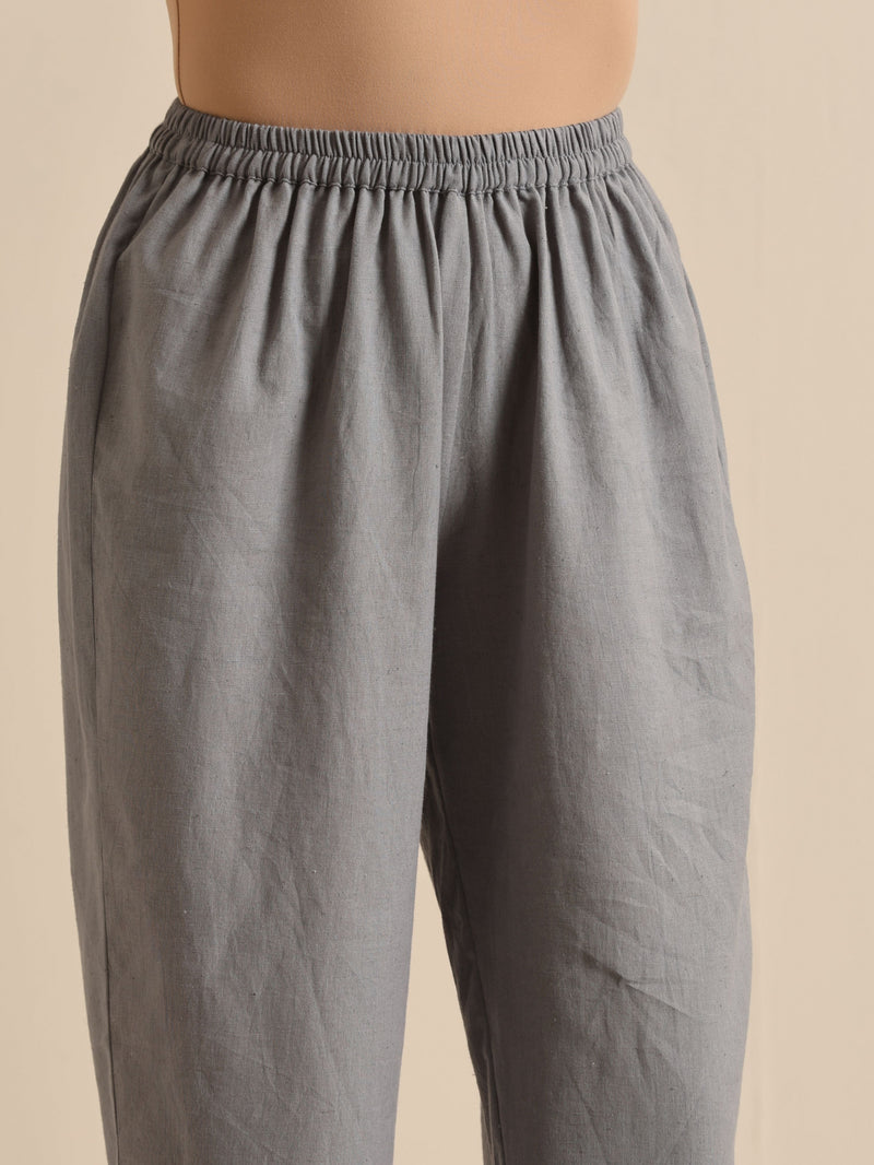 Steel Blue Khadi Relaxed Co-Ord Set