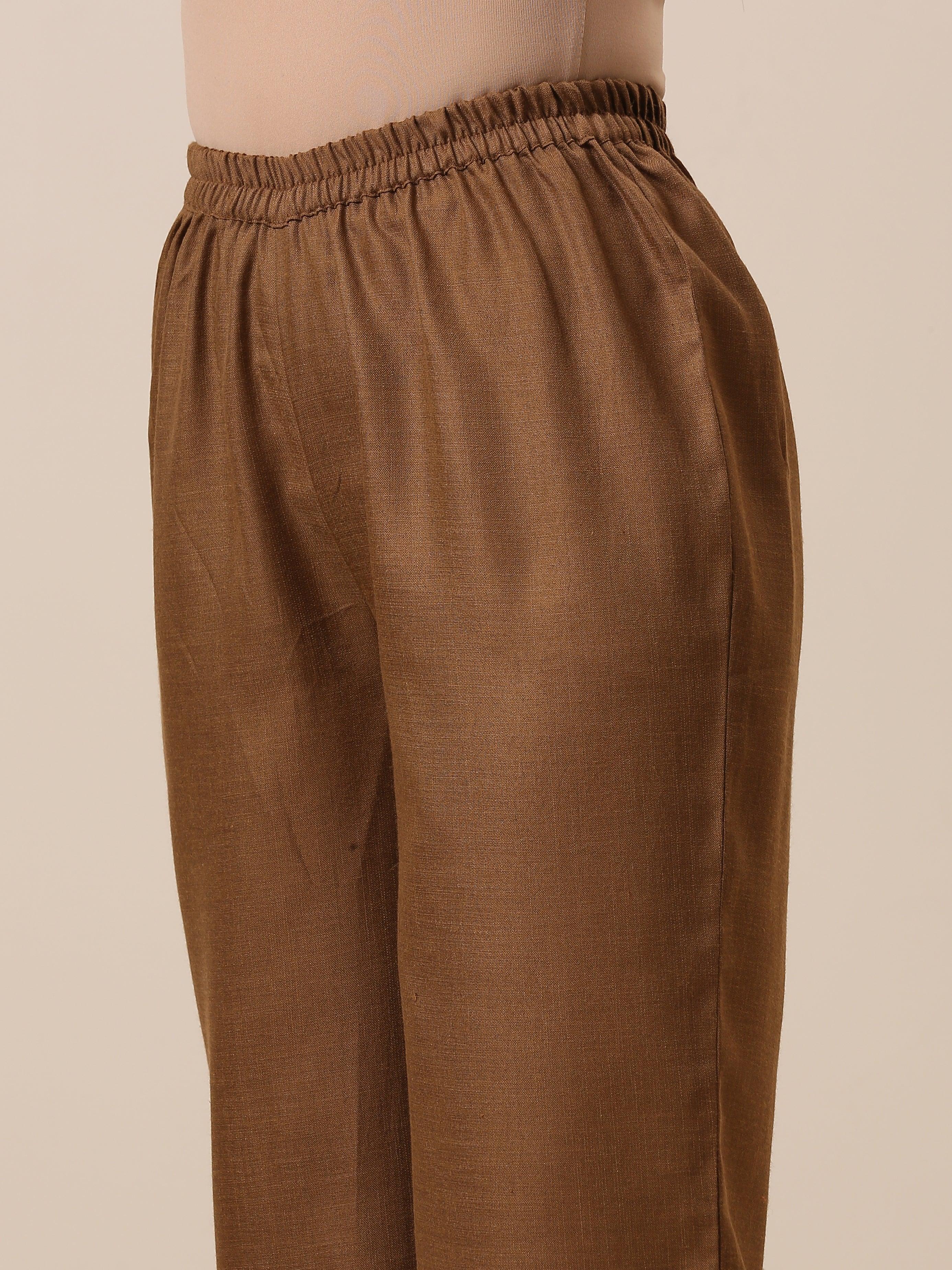Cotton Dobby Yellow Kurta Pant Set - trueBrowns