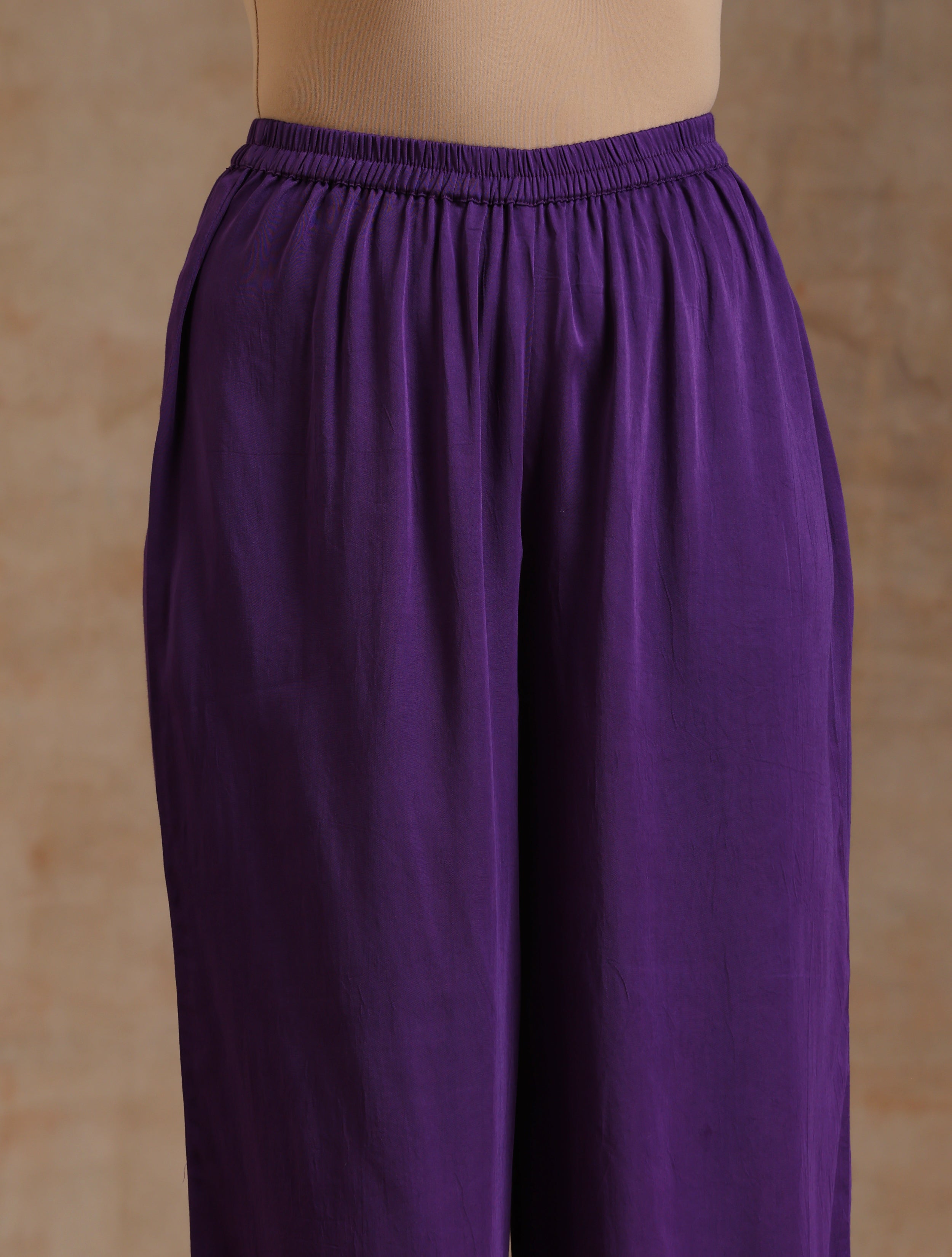 Violet Modal Satin Anarkali Set