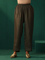 trueBrowns Pink Square Viscose Silk Kurta Pant Set