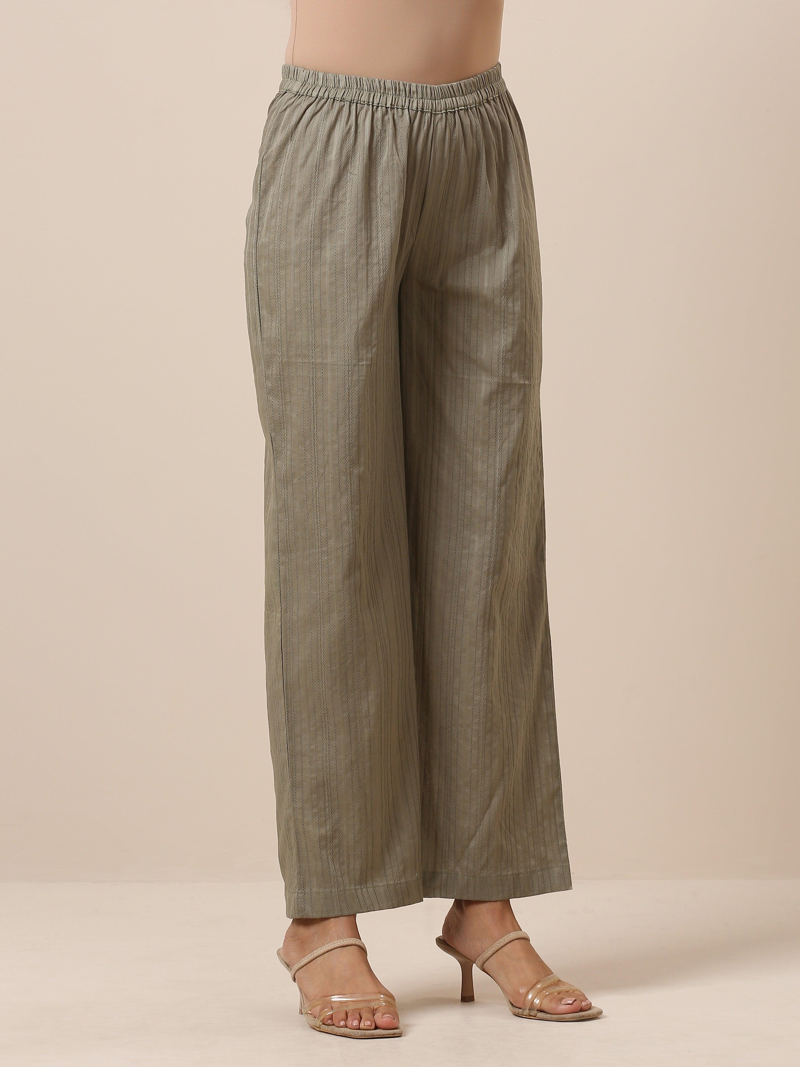 Cotton Olive Green Short Co-Ord Set - trueBrowns