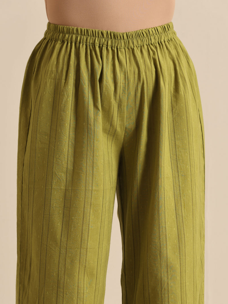 Green Dobby Sleeveless Co-Ord Set