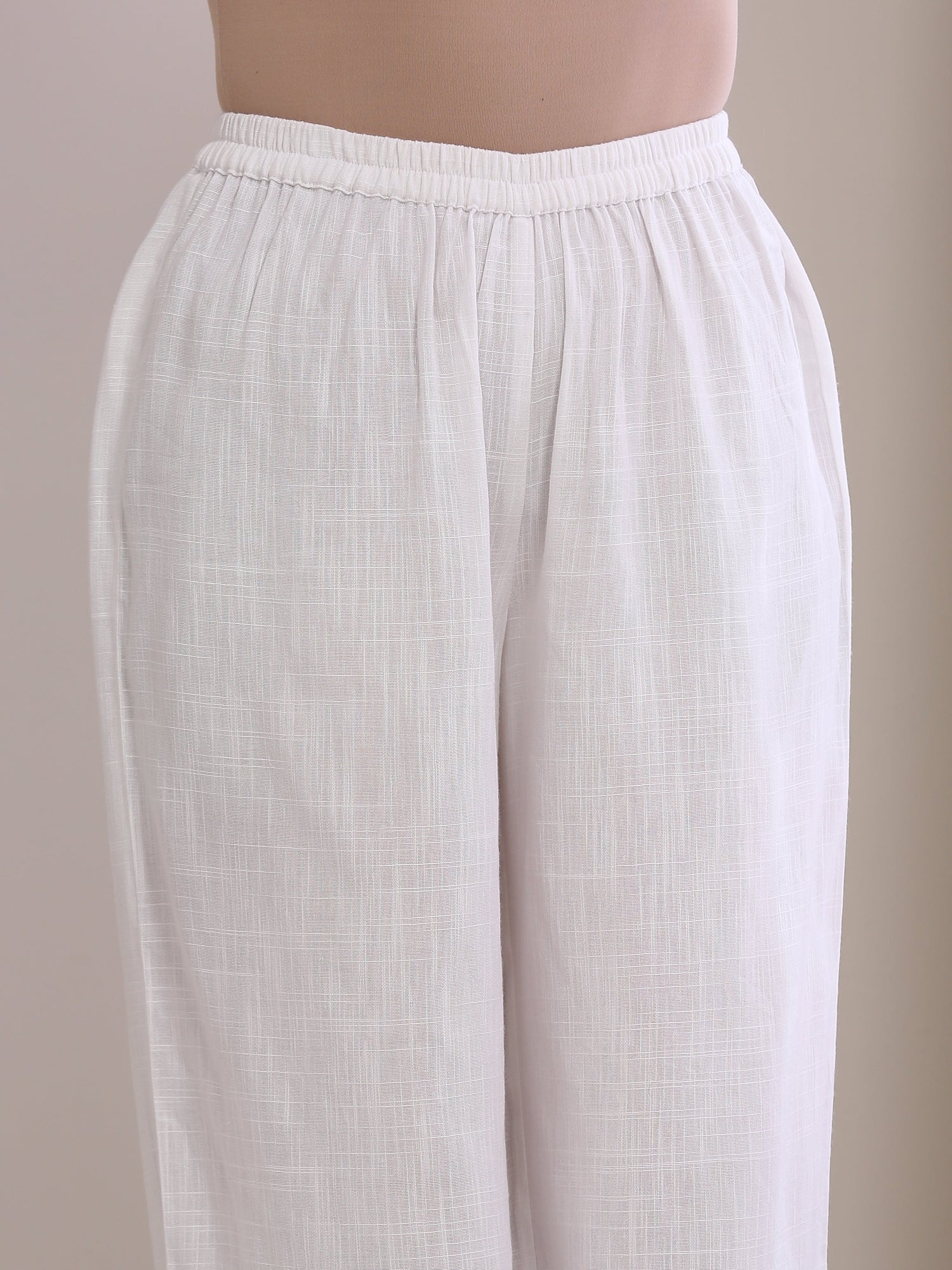 White Slub Texture Short Angrakha Co-Ord Set