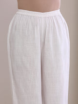 White Slub Texture Short Angrakha Co-Ord Set