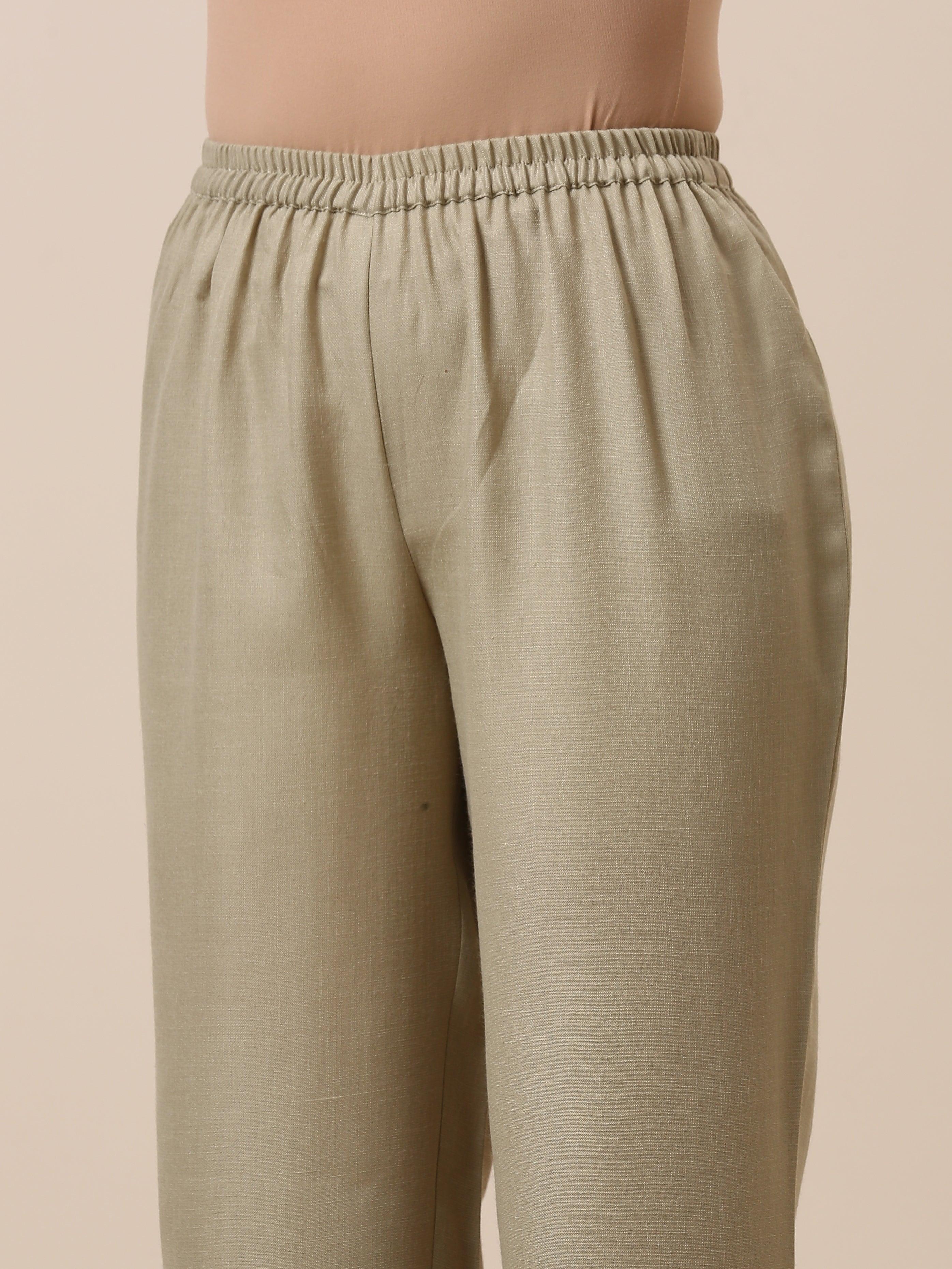 Cotton Blue Printed Slit Kurta Pant Set - trueBrowns