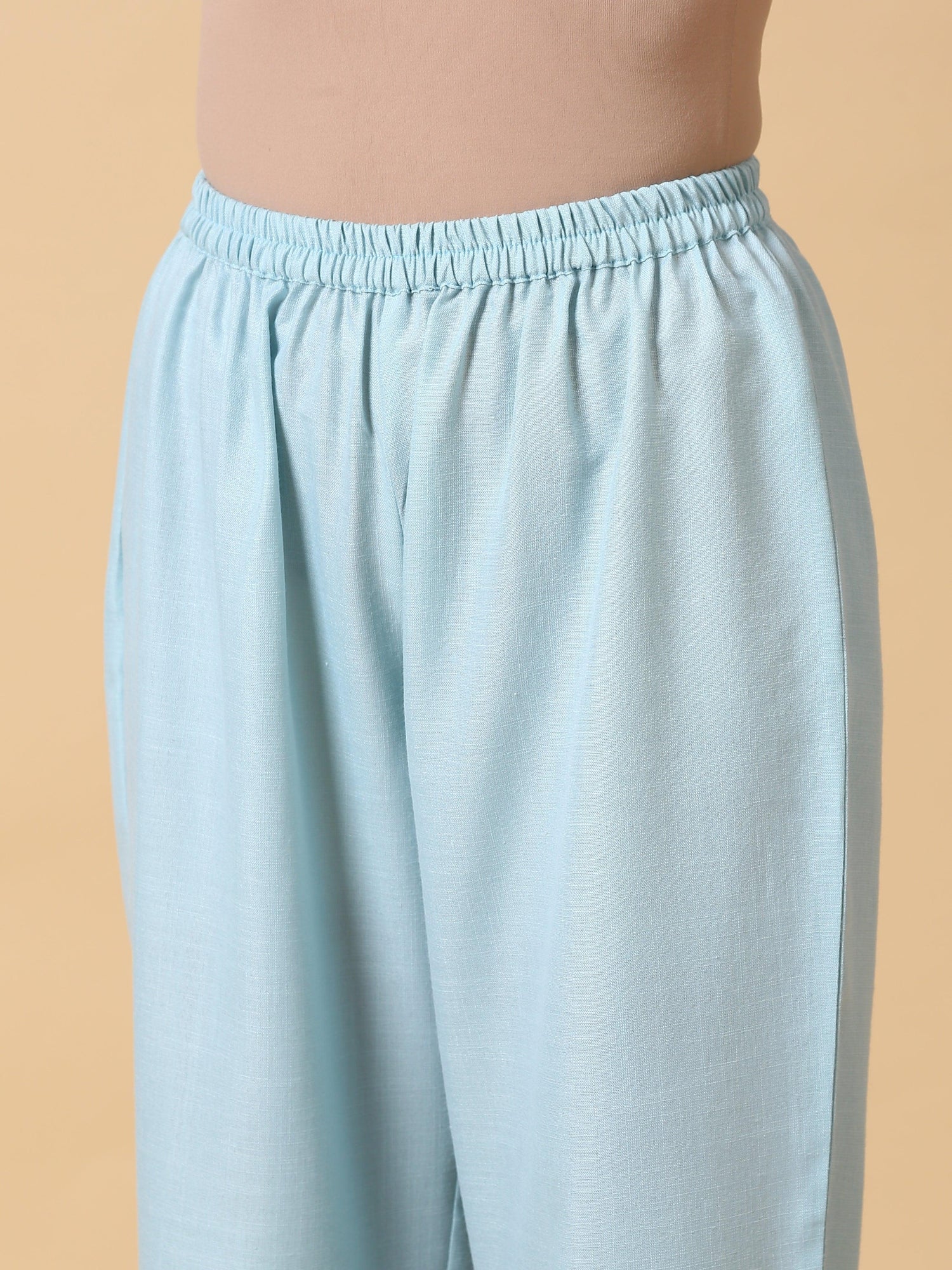 Cotton Linen Light Blue Sleeveless Co-Ord Set - trueBrowns