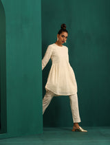 trueBrowns Ivory Thread Embroidered Co-ord Set
