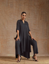 Grey Modal High-Low Relax Kurta Set