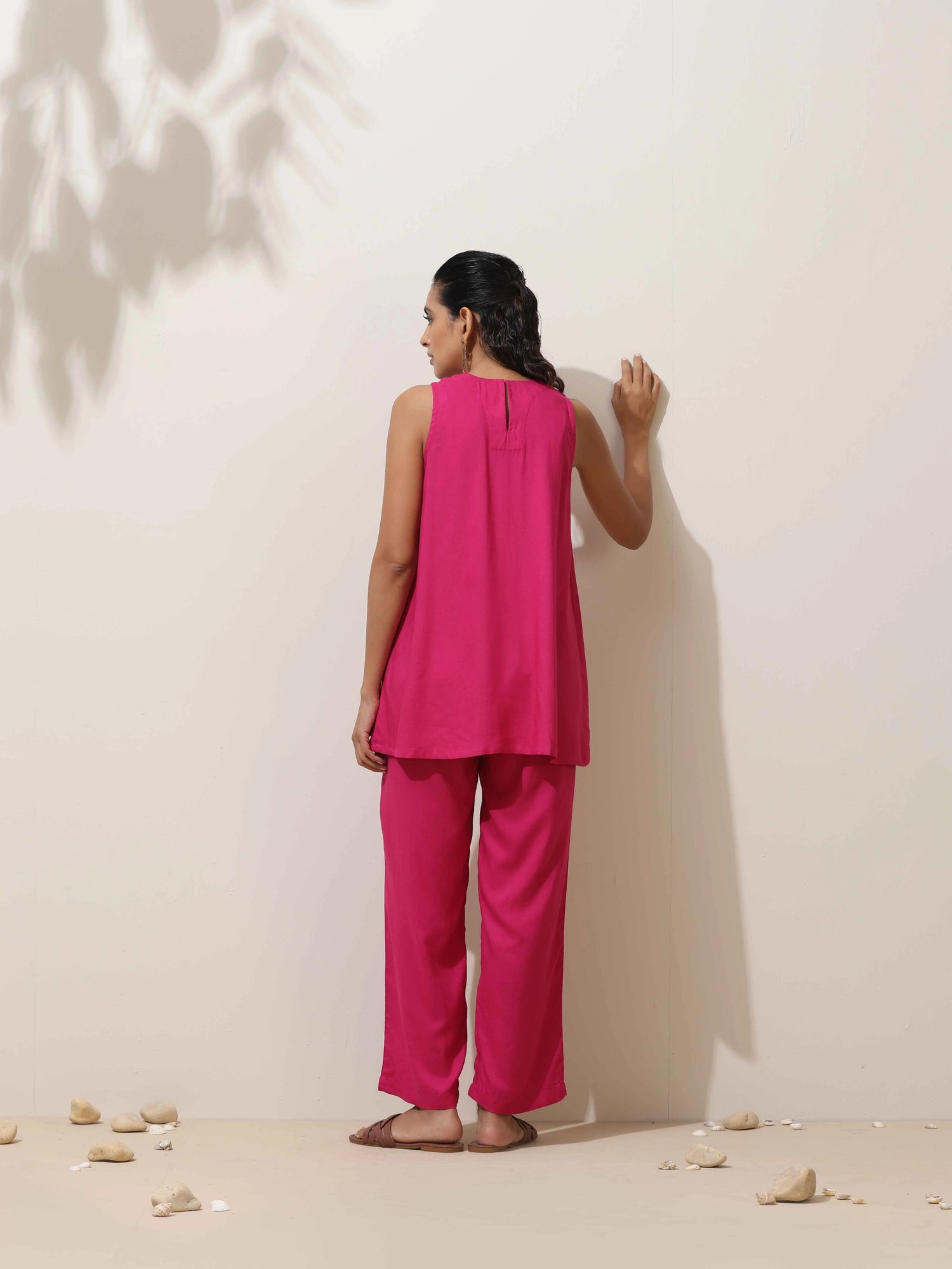 trueBrowns Pink Viscose Co-ord Set