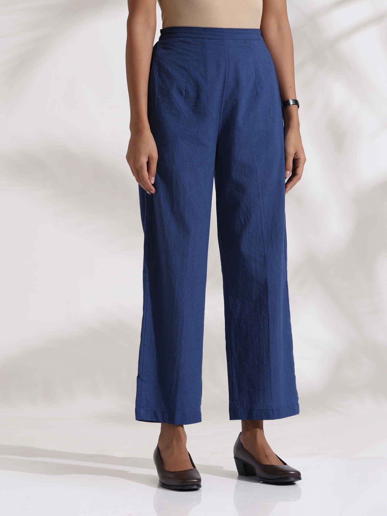trueBrowns Blue Cotton Print Top & Pants Co-ord Set
