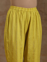 Lime Gold Cotton Oversized Round Co-Ord Set