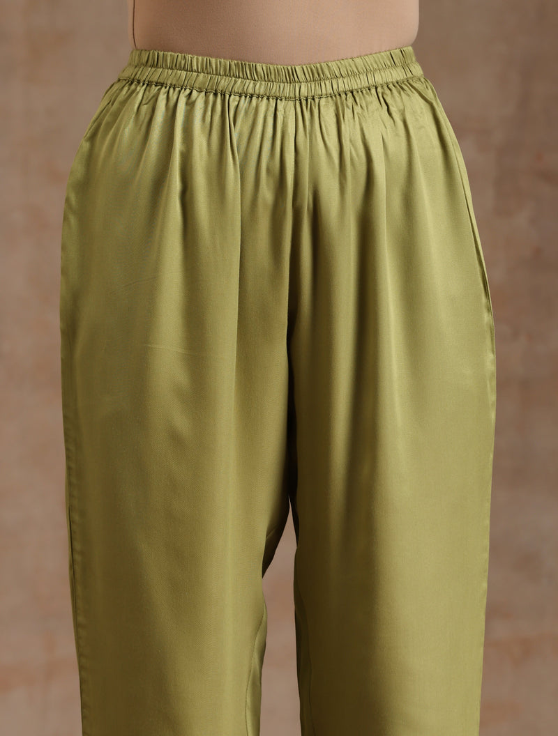 Light Green Modal High-Low Kaftan Kurta Set