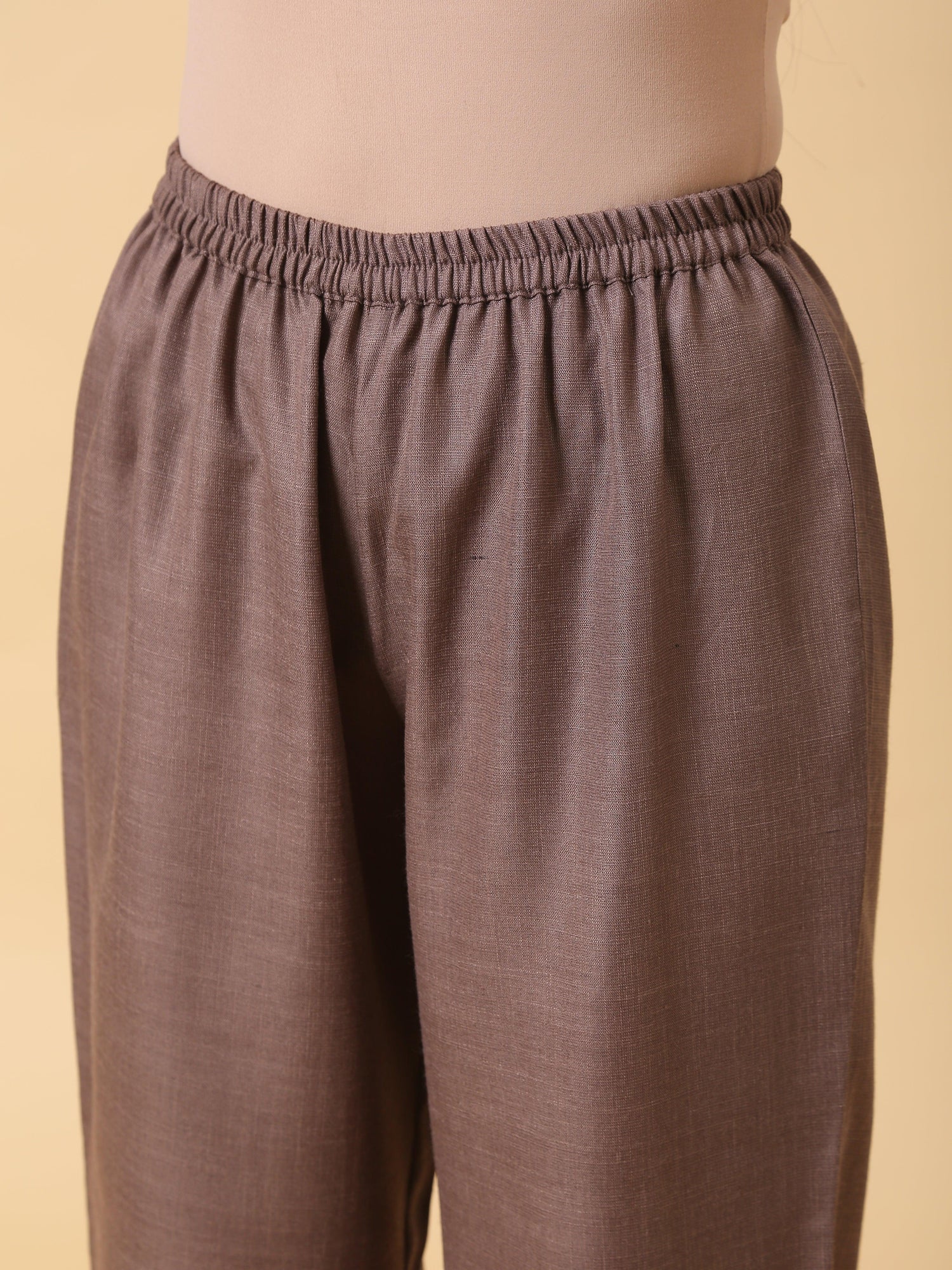 Cotton Linen Burnt Brown Kurta Pant Set - trueBrowns