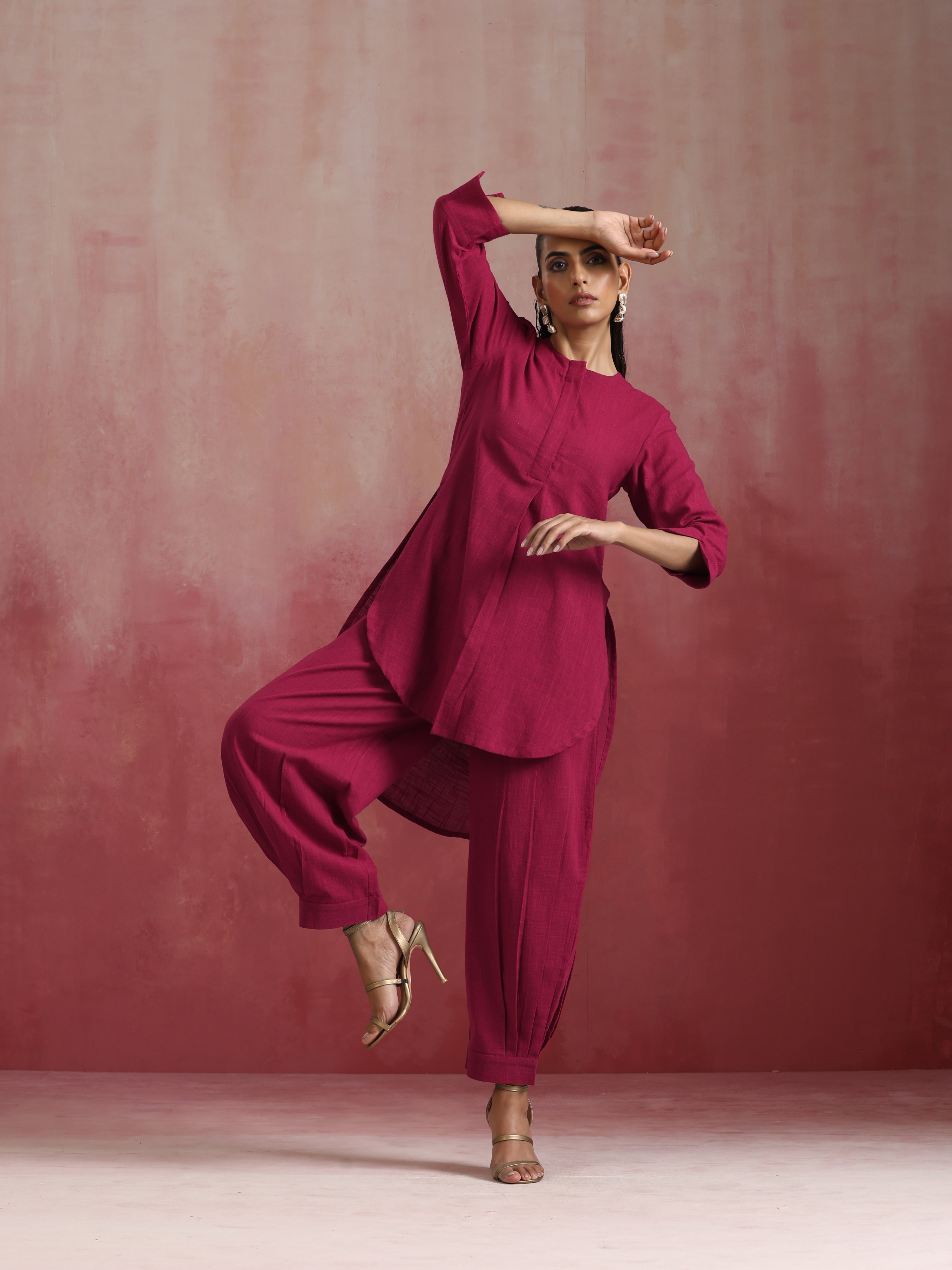 trueBrowns Magenta Cotton Co-ord set
