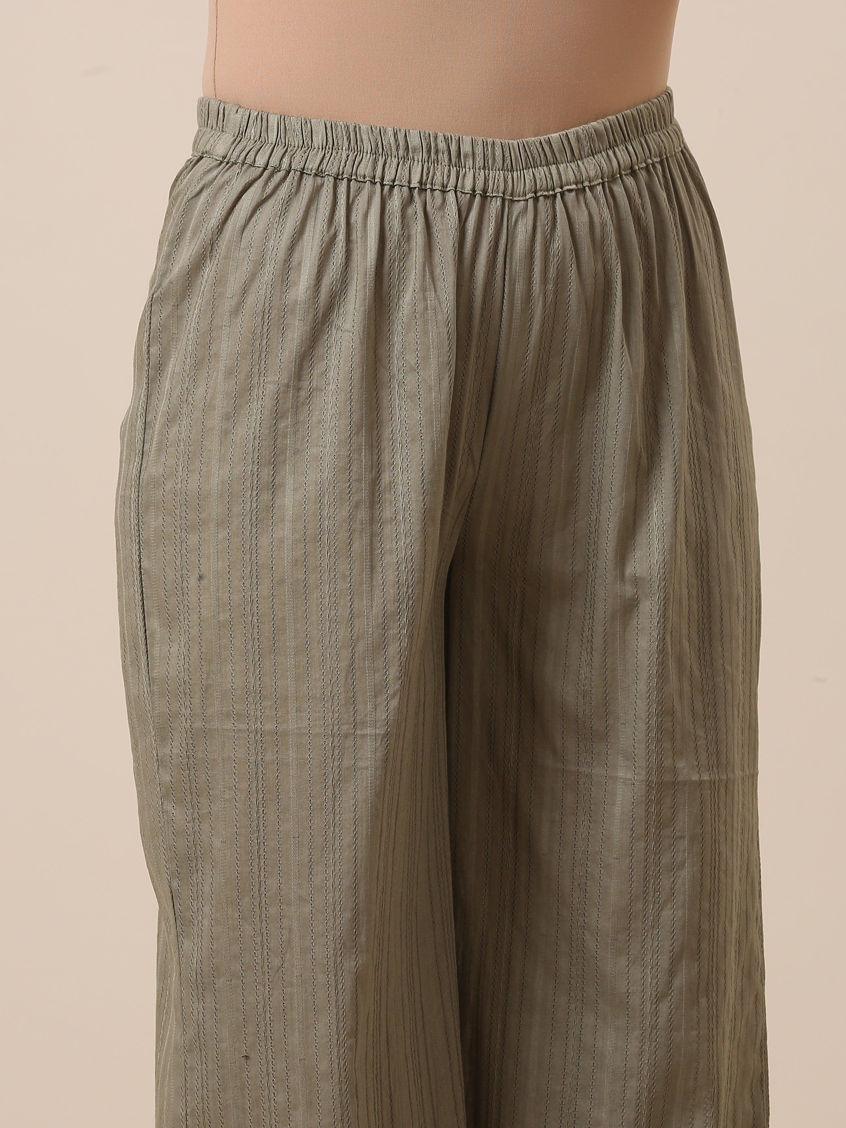 Cotton Olive Green Short Co-Ord Set - trueBrowns