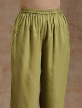 Light Green Modal Satin Kaftan Kurta Set