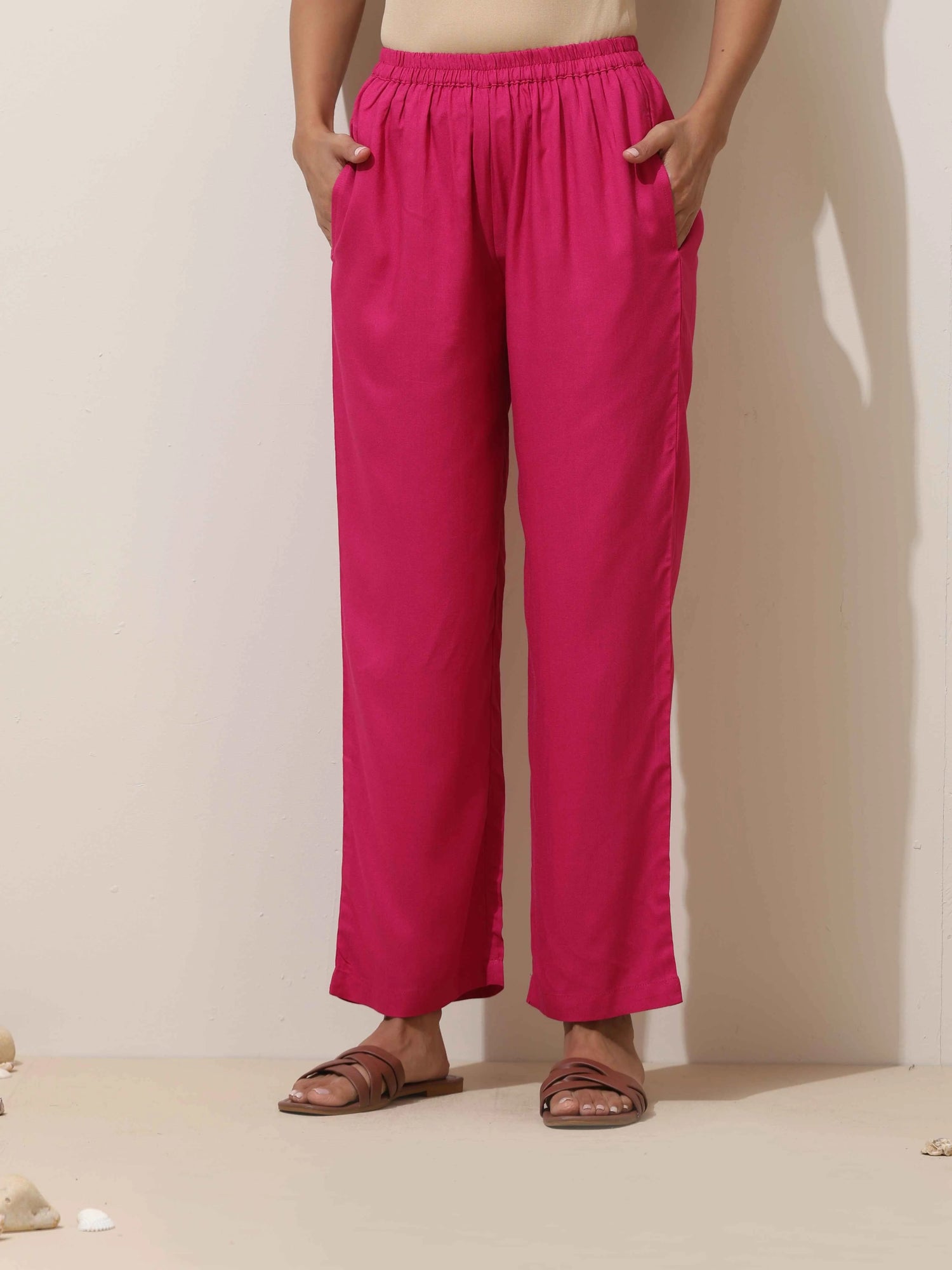 trueBrowns Pink Viscose Co-ord Set