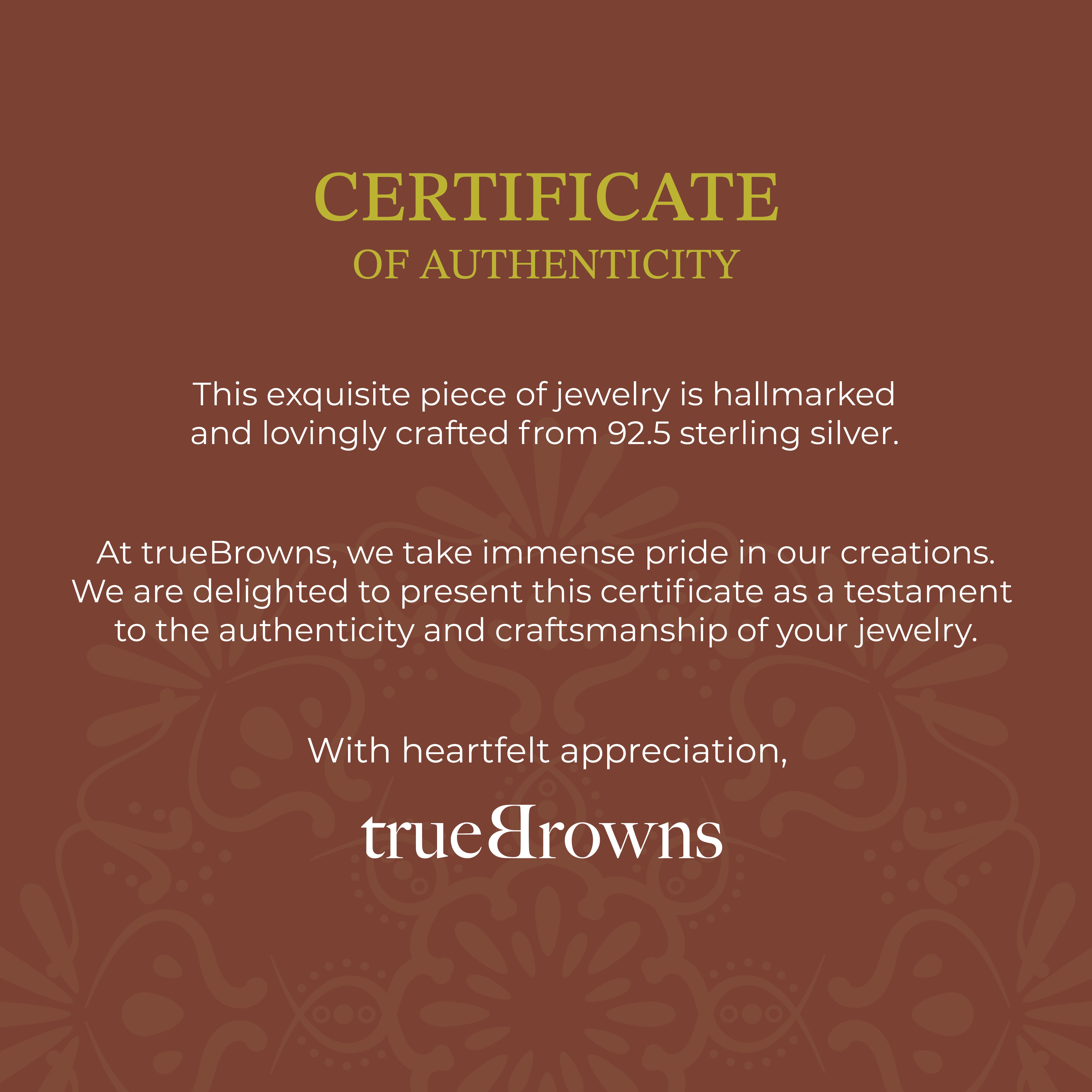 trueBrowns 925 Sterling Silver Precious Swastik Thread Rakhi