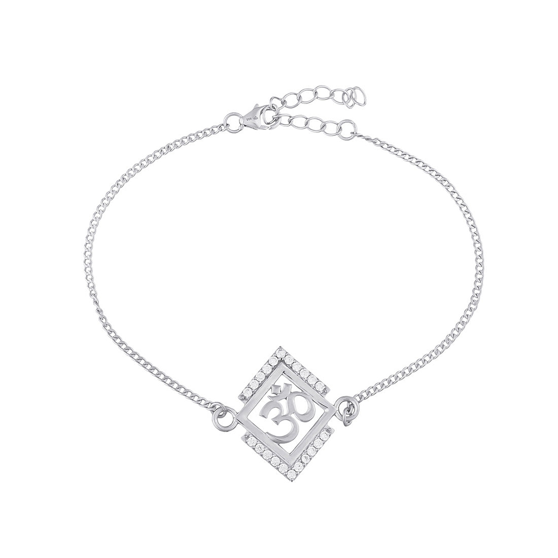 trueBrowns Men 925 Sterling Silver Precious Om Bracelet