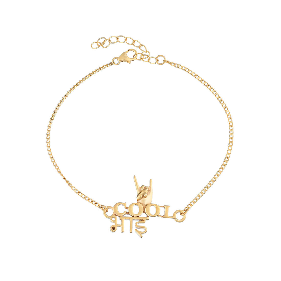 trueBrowns 925 Sterling Silver 22k Gold Plated Classic Cool Bhai Bracelet Rakhi