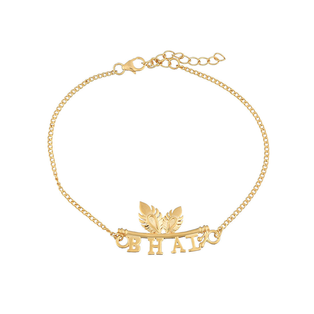 trueBrowns 925 Sterling Silver 22k Gold Micron Plated Bhai Bracelet Rakhi