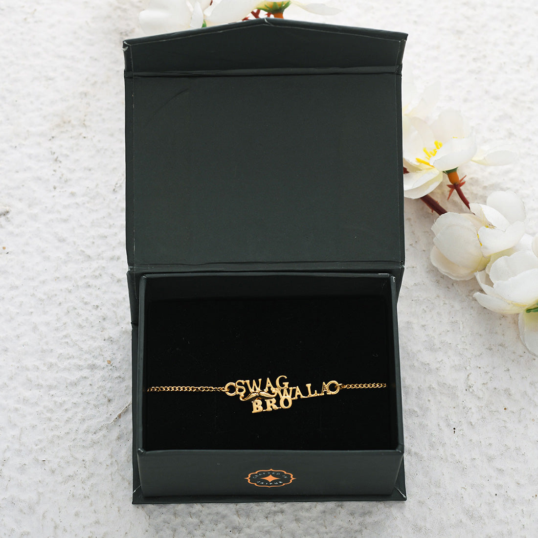 trueBrowns 925 Sterling Silver 22k Gold Micron Plated Swag Bracelet Rakhi