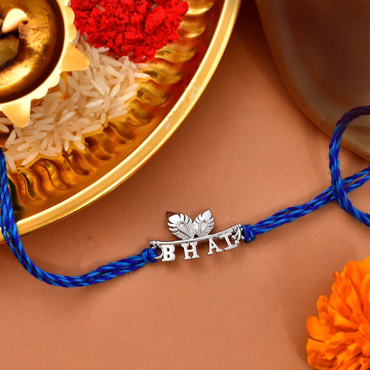 trueBrowns 925 Sterling Silver Stunning Bhai Thread Rakhi