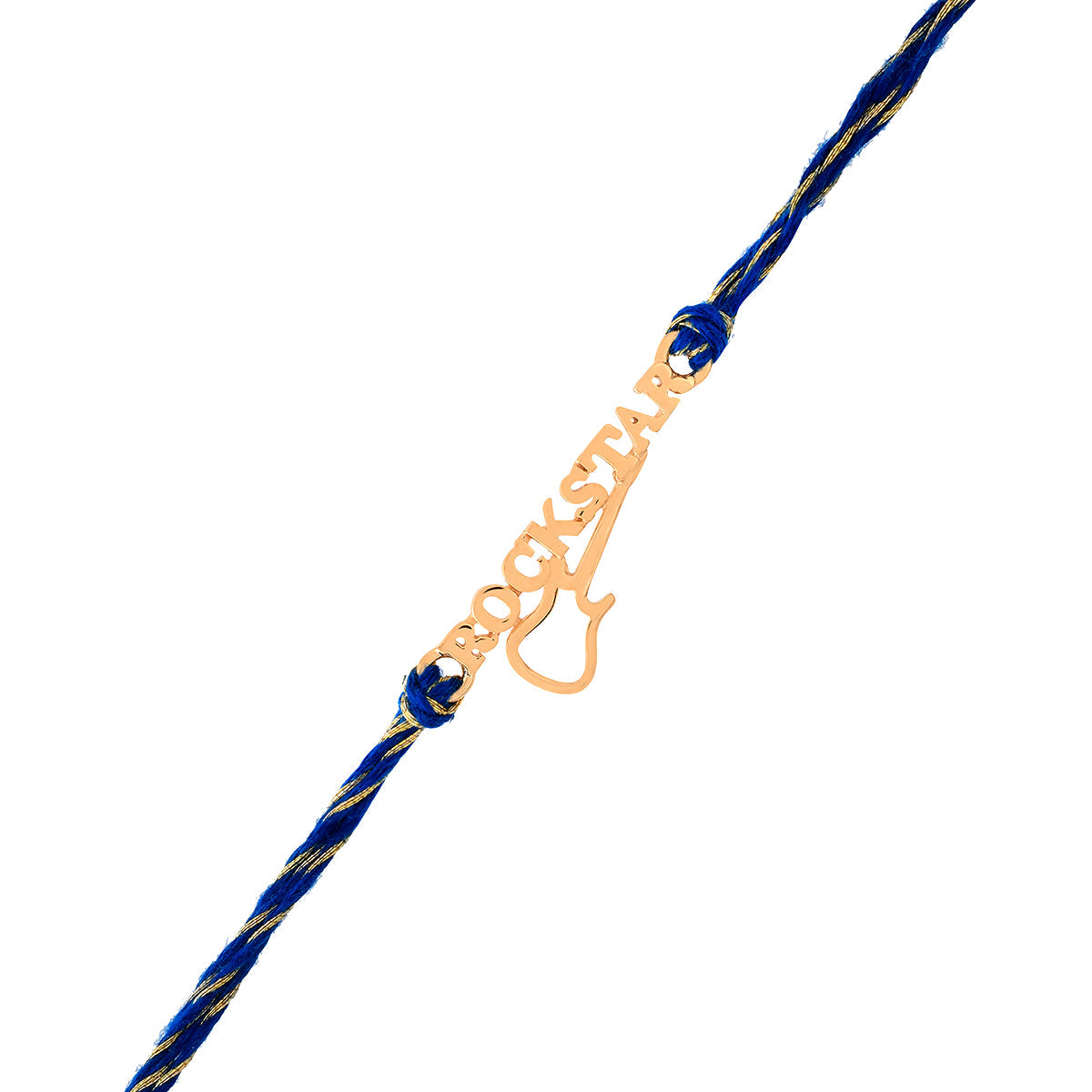 trueBrowns 925 Sterling Silver Rockstar 22k Gold Micron Plated Thread Rakhi
