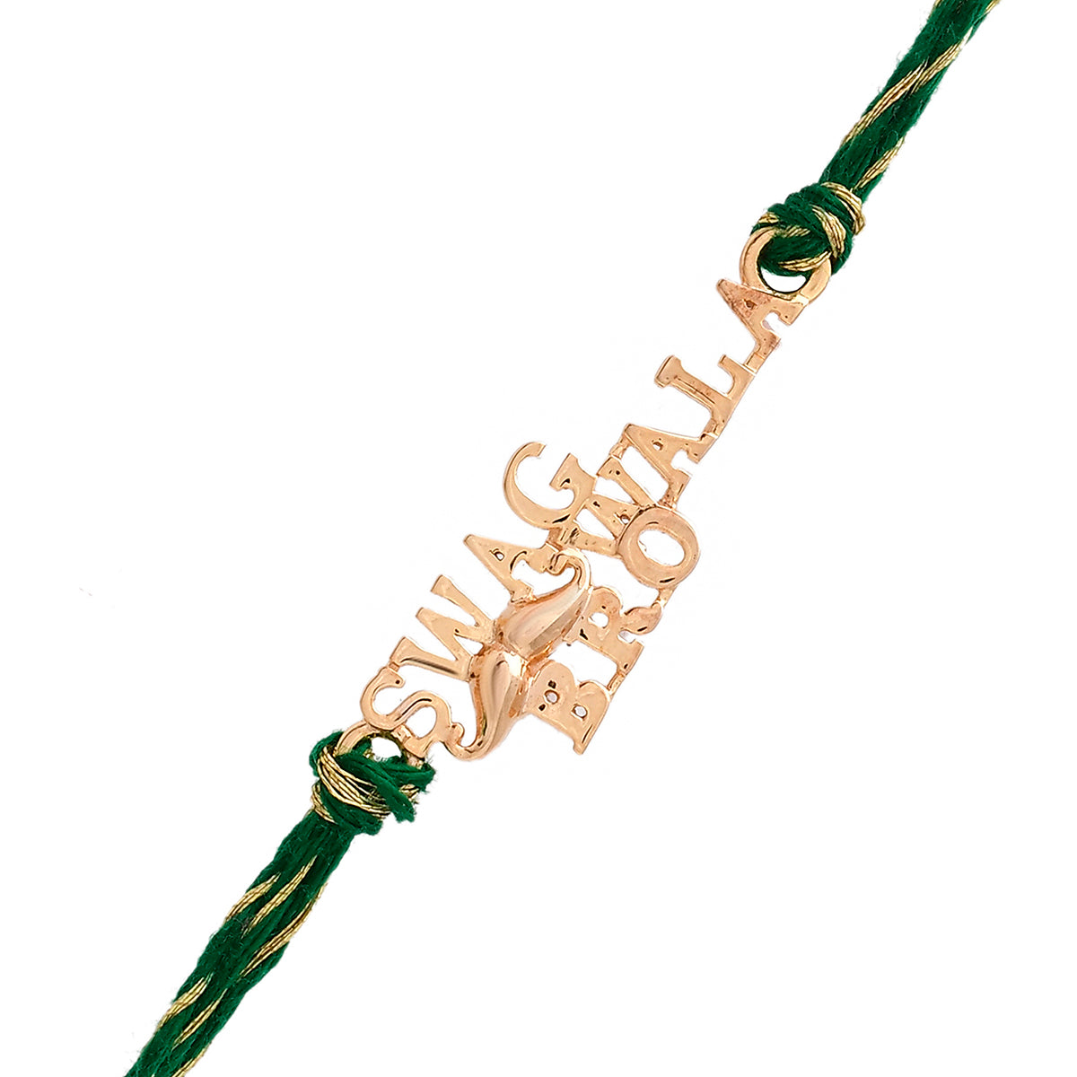 trueBrowns 925 Sterling Silver 22k Gold Micron Plated Swag Thread Rakhi