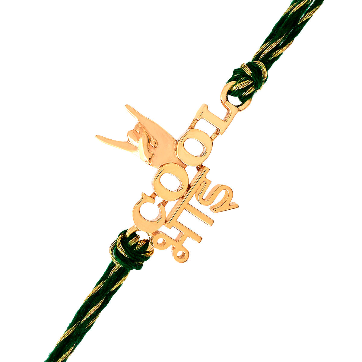 trueBrowns 925 Sterling Silver Classic 'Cool Bhai' Inscription 22k Gold Micron Plated Thread Rakhi