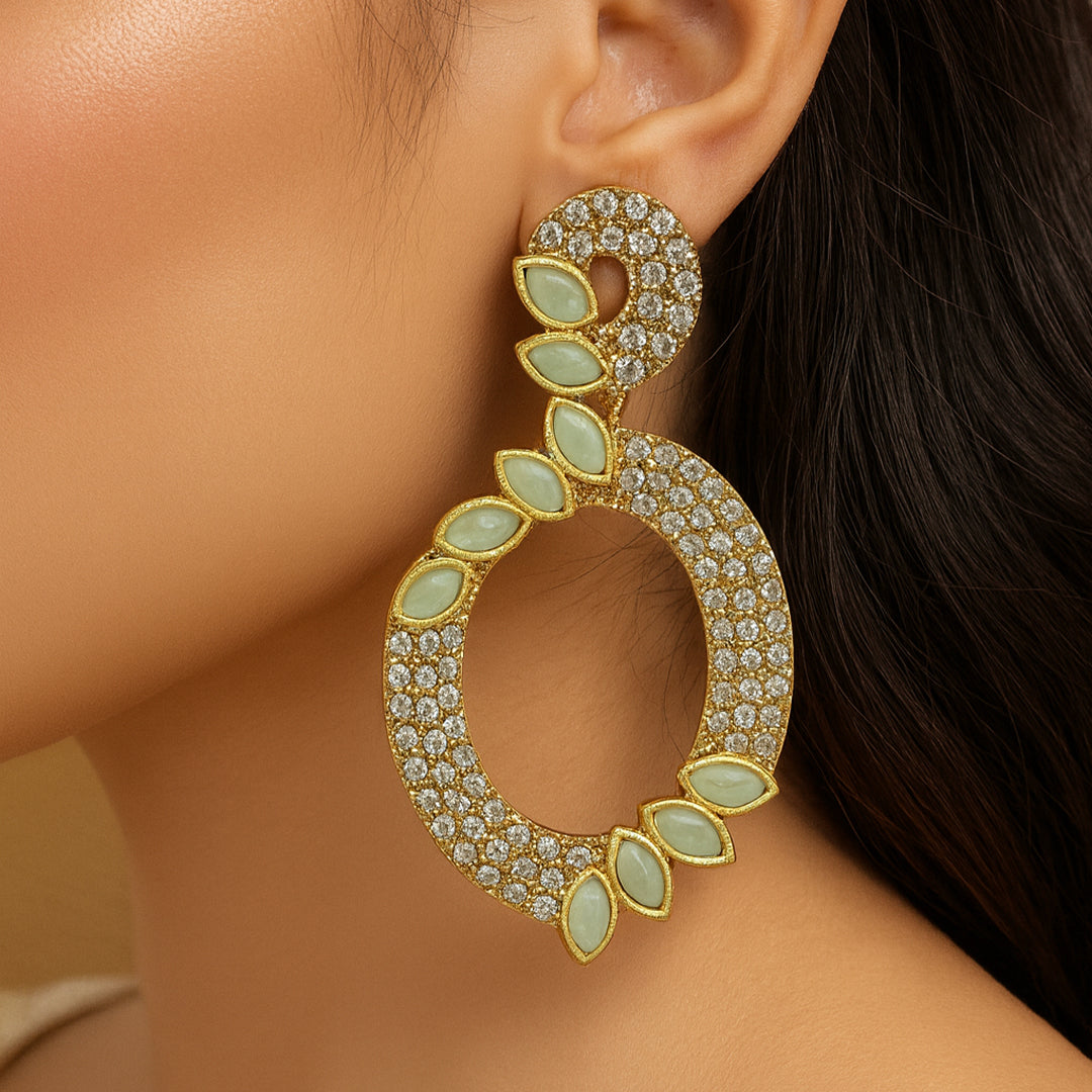 🎁 trueBrowns Mint Glow Earrings - Freesize