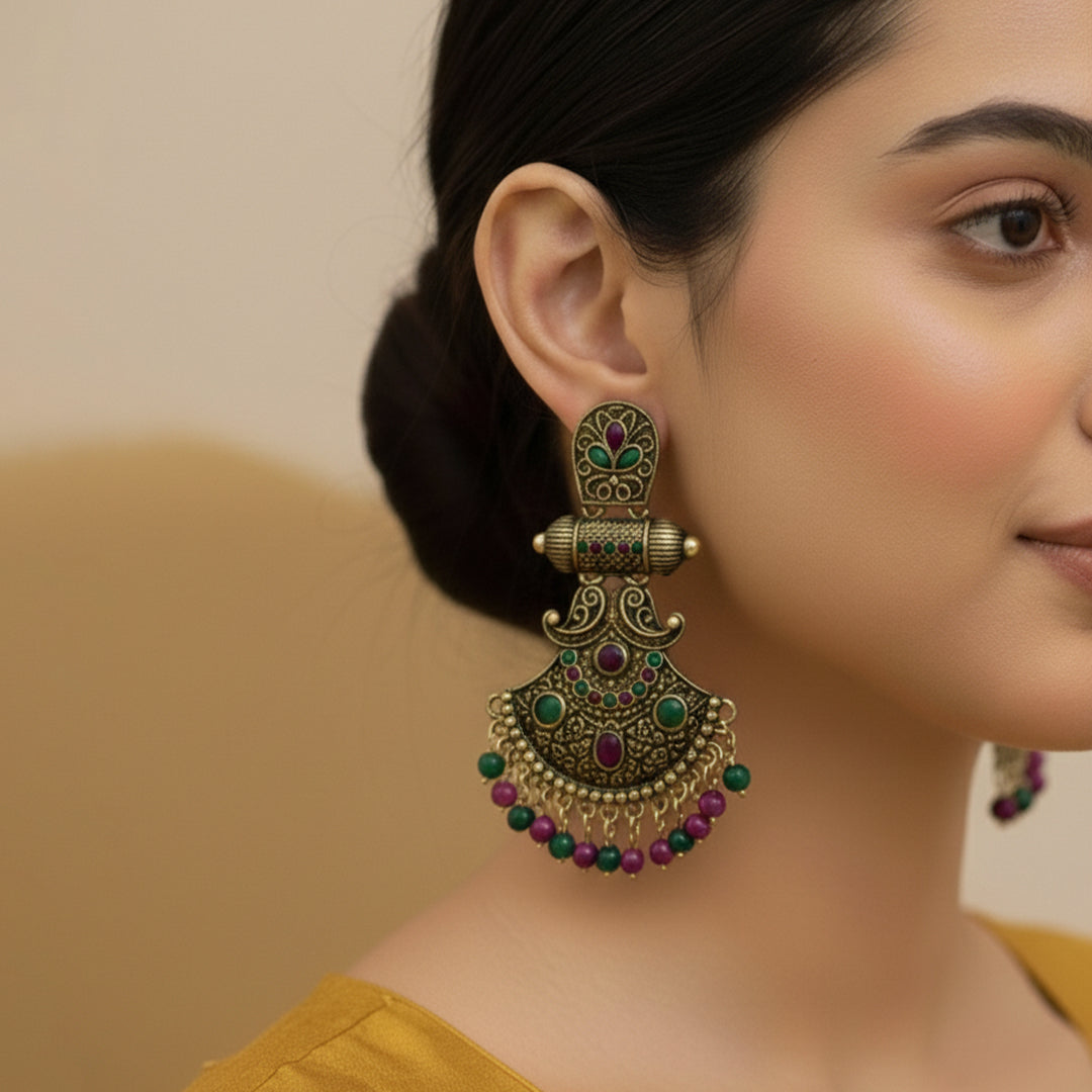 trueBrowns Temple Treasure Jhumkas