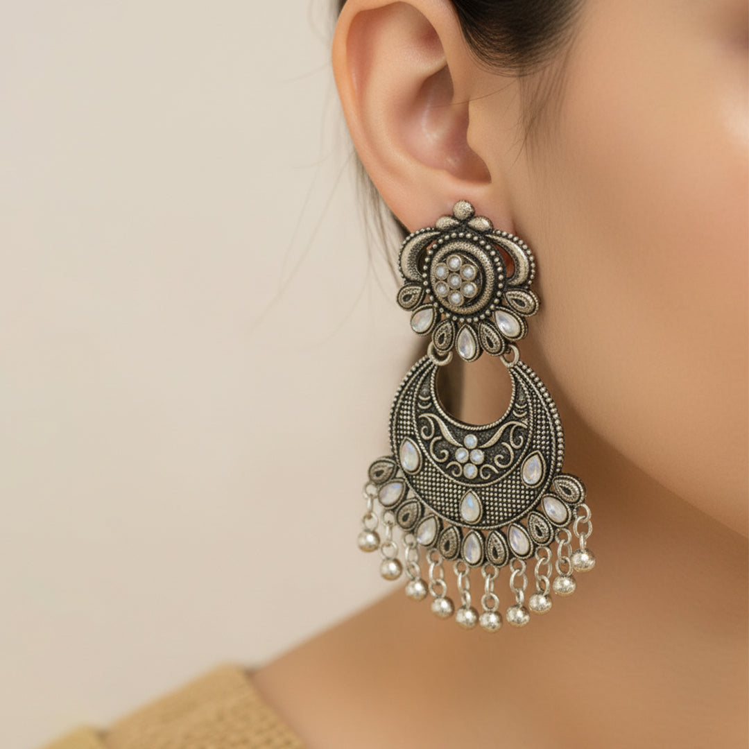 trueBrowns Oxidized Glam Chandbalis