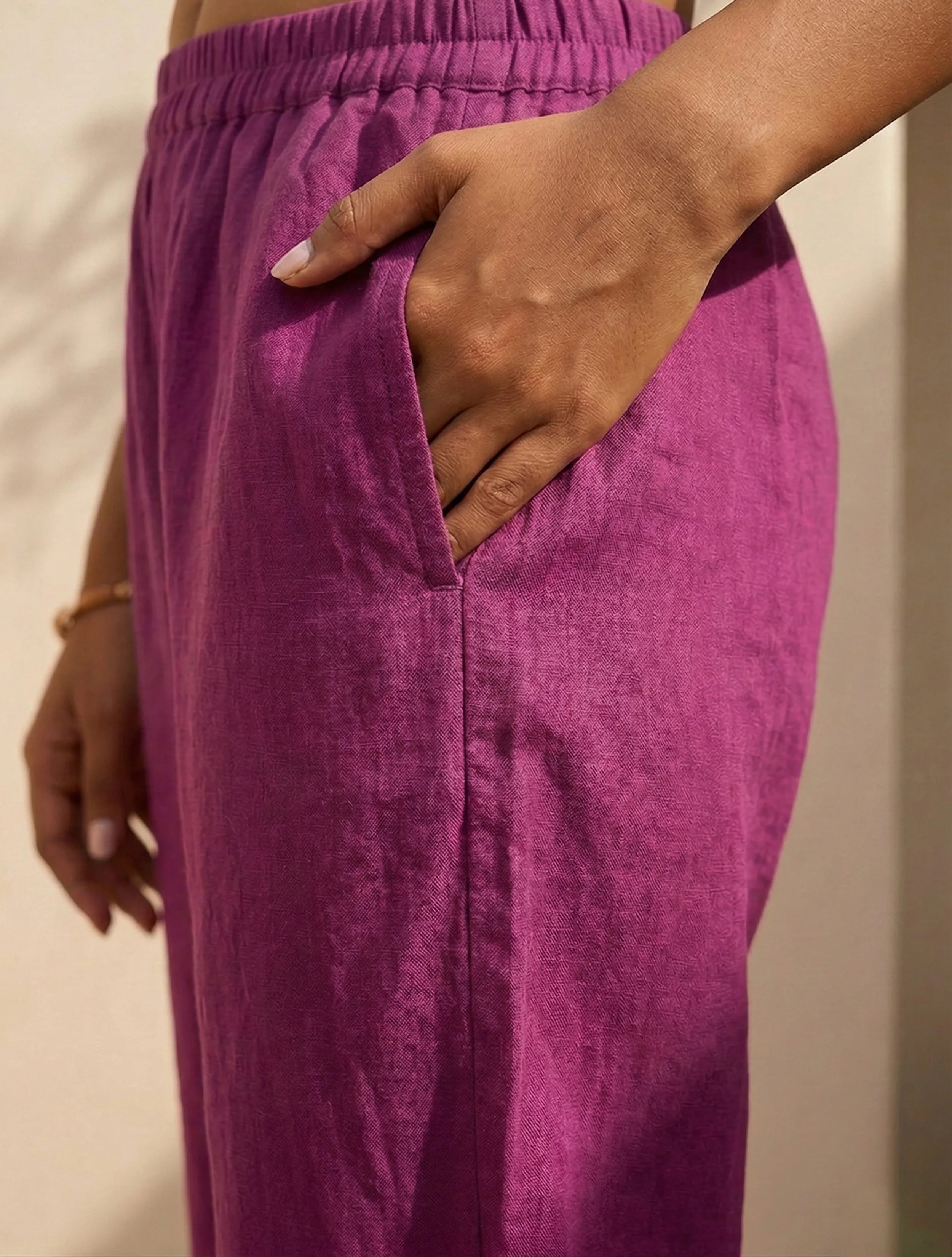 trueBrowns Yellow Purple  Ikat Print Cotton Flared Kurta Set