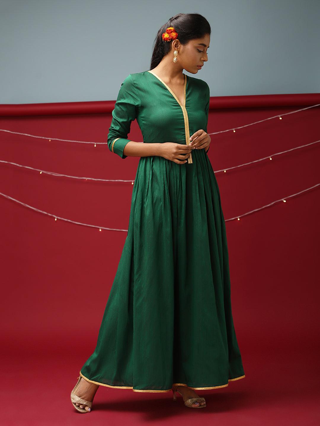Green Gold Lace Dress - trueBrowns