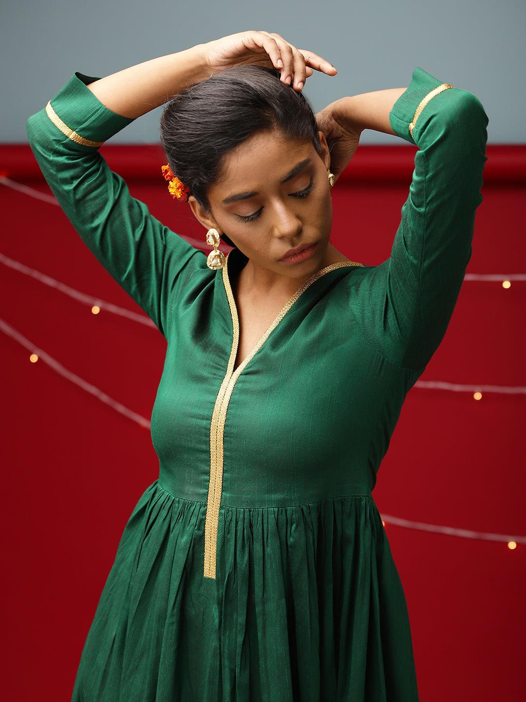Green Gold Lace Dress - trueBrowns