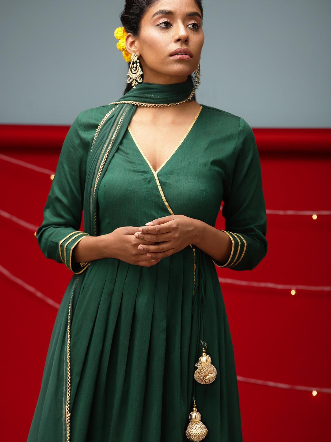 Green Lace Angrakha Set - trueBrowns