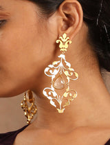 trueBrowns 22K Gold-Plated Tear Drop Earrings