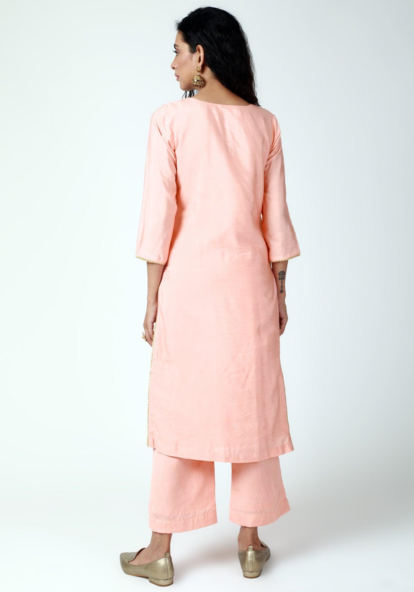Peach Gota Kurta-Pant-Dupatta - trueBrowns