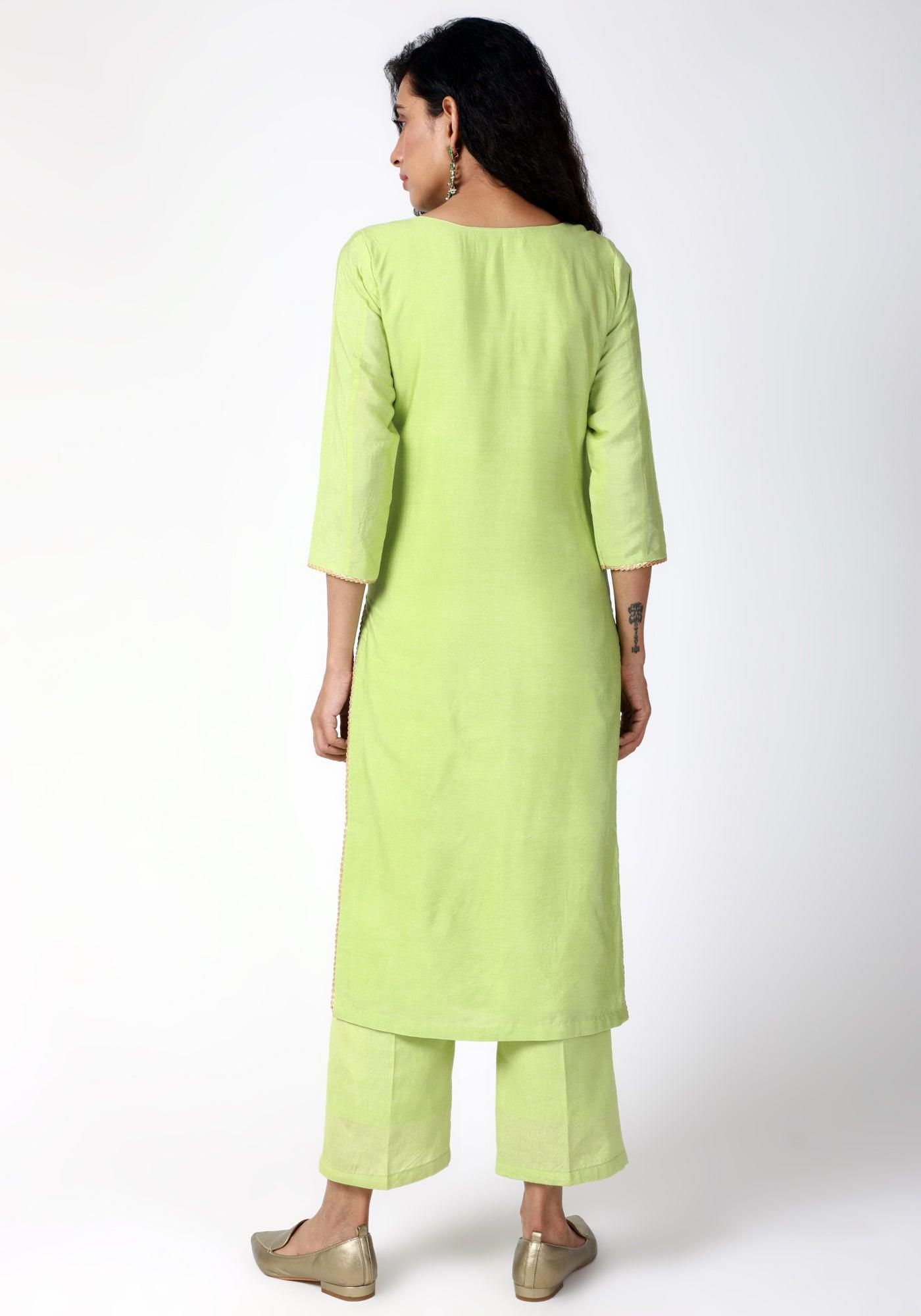 Green Gota Kurta-Pant-Dupatta - trueBrowns